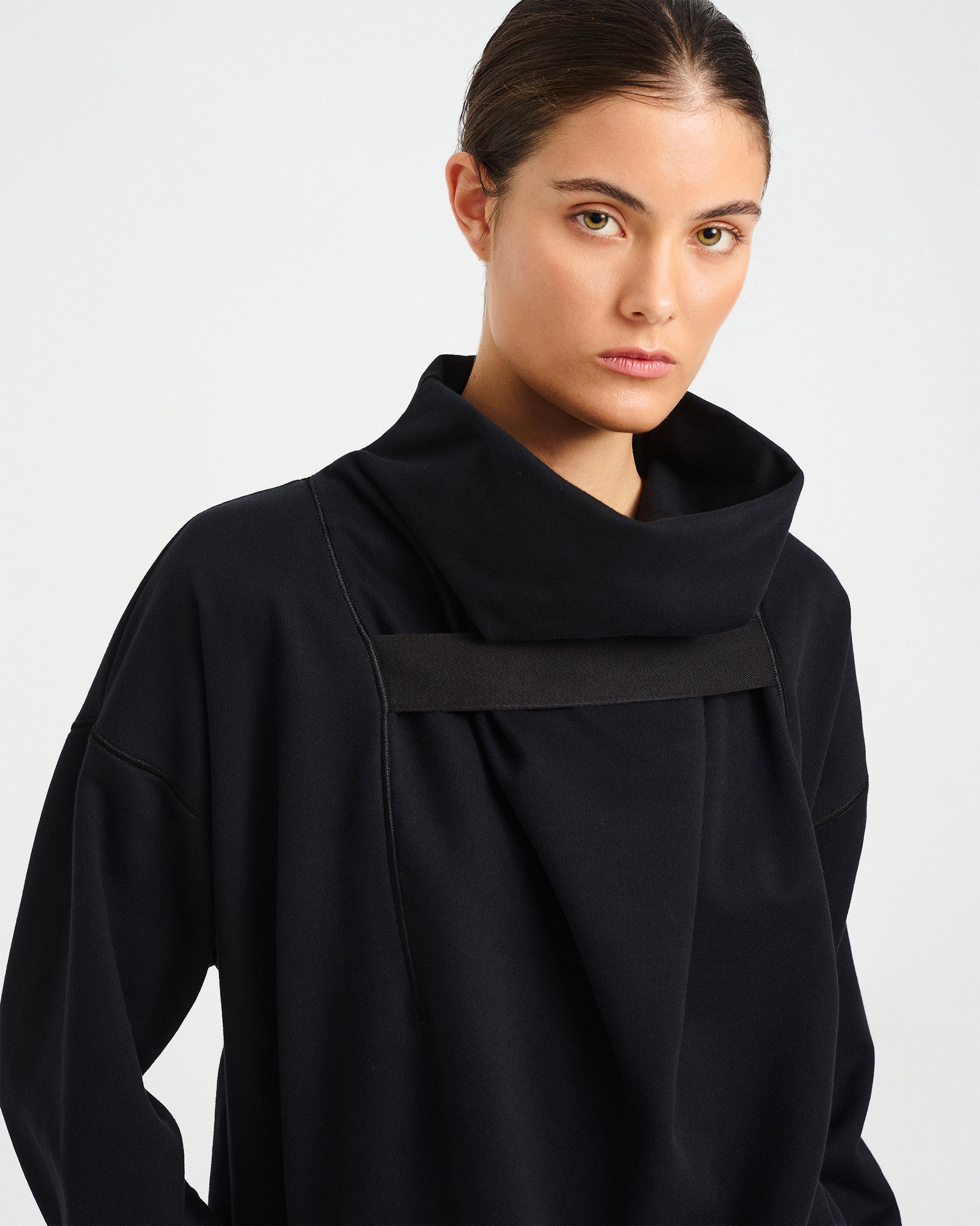 Cotton French Terry Sweatshirt with High Collar - 001421470 - image 4