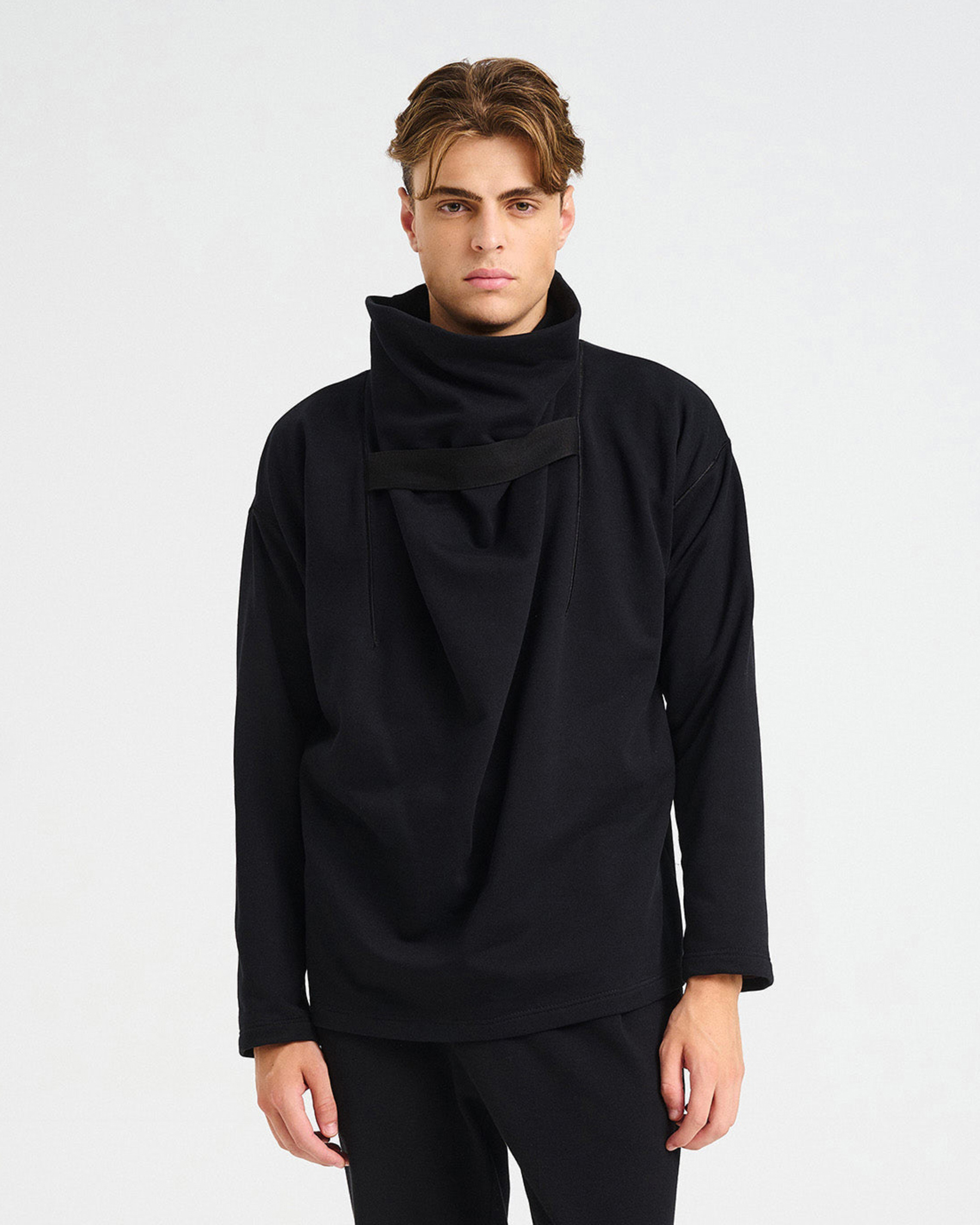 Cotton French Terry Sweatshirt with High Collar - 001421470m - image 2