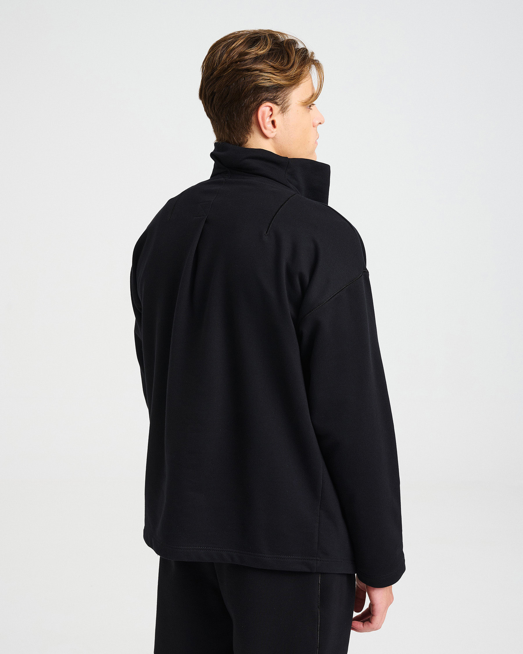Cotton French Terry Sweatshirt with High Collar - 001421470m - image 4