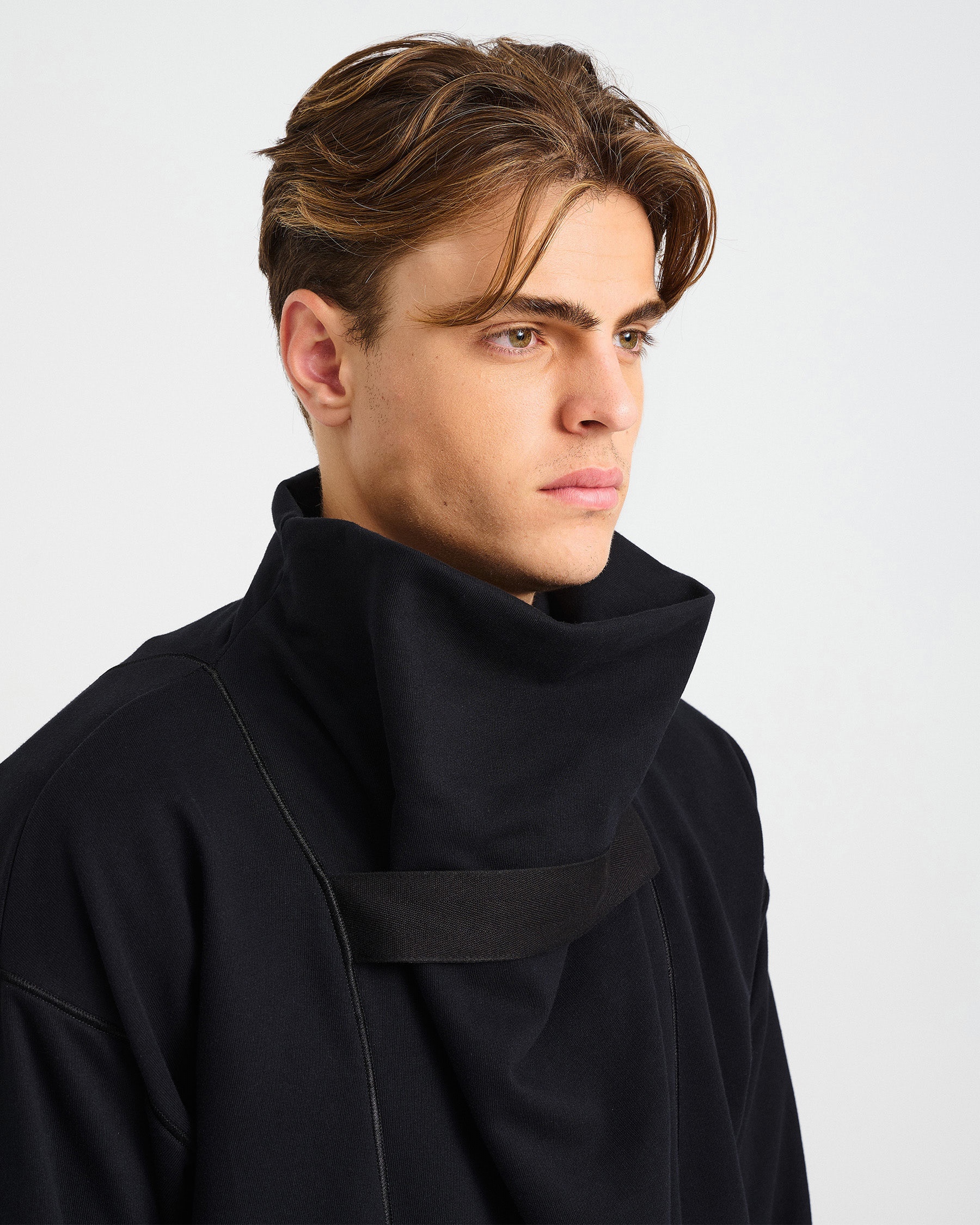 Cotton French Terry Sweatshirt with High Collar - 001421470m - image 5