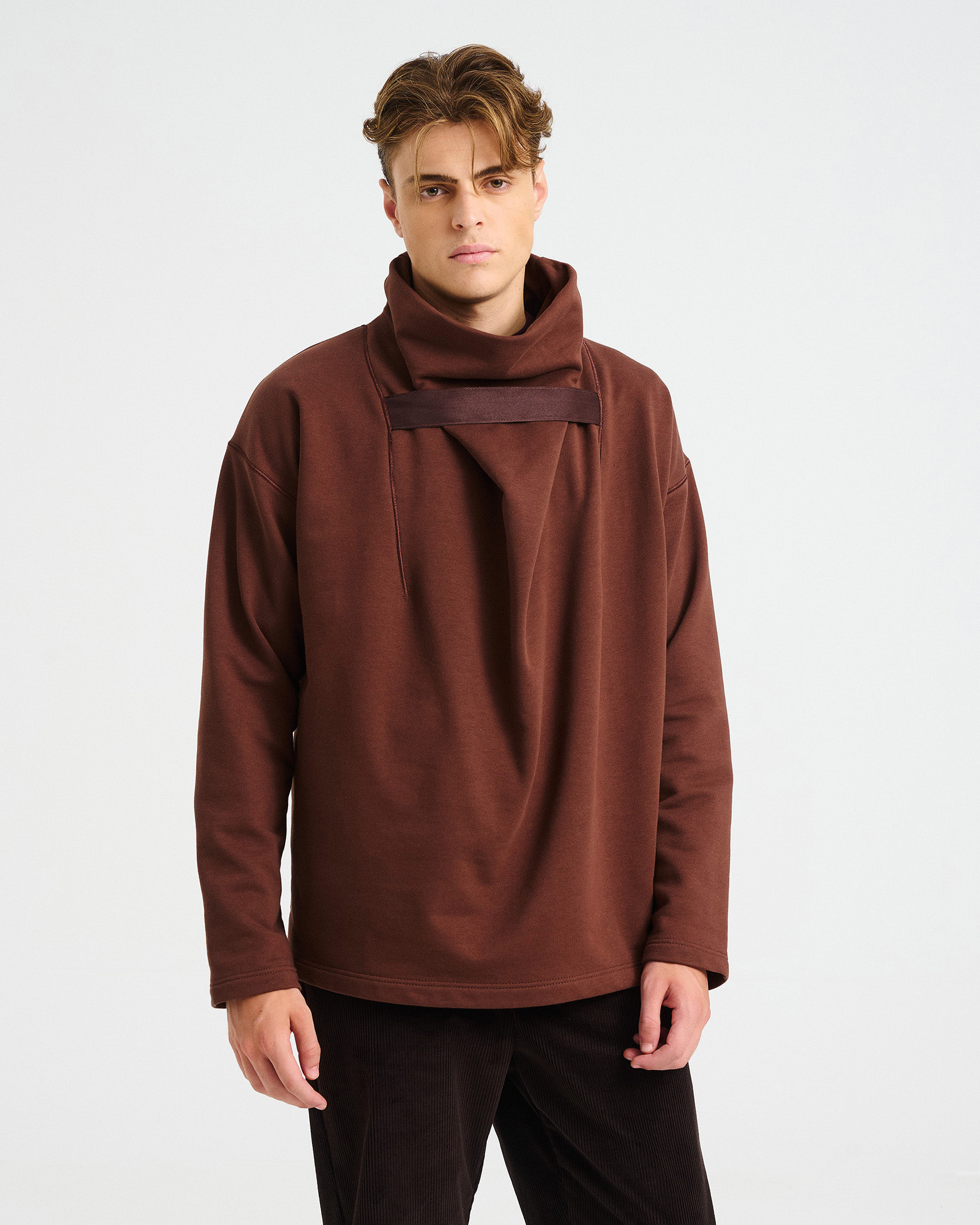 Cotton French Terry Sweatshirt with High Collar - 001421470m - image 6