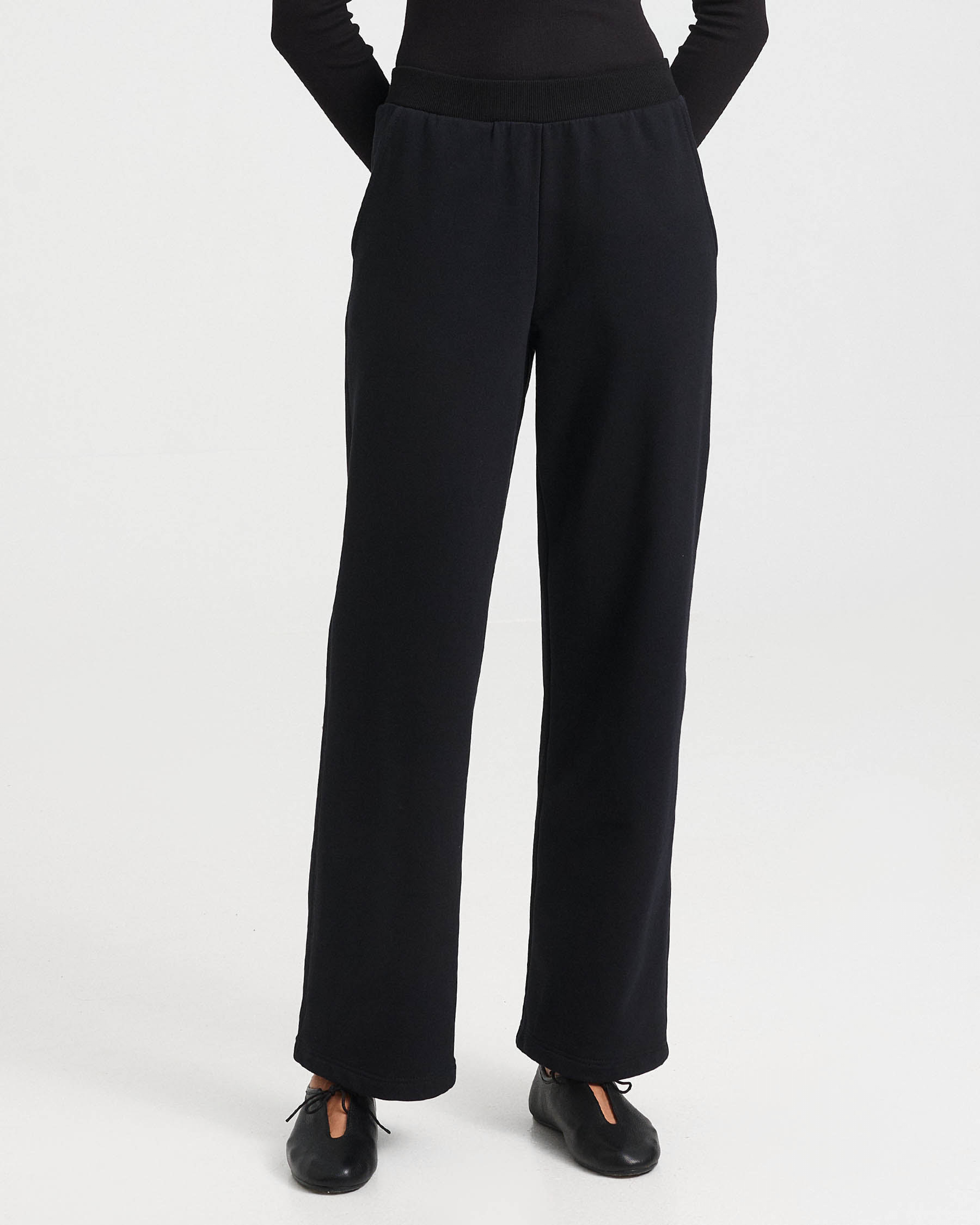Wide-Leg Cotton French Terry Pants - 001423133 - image 5