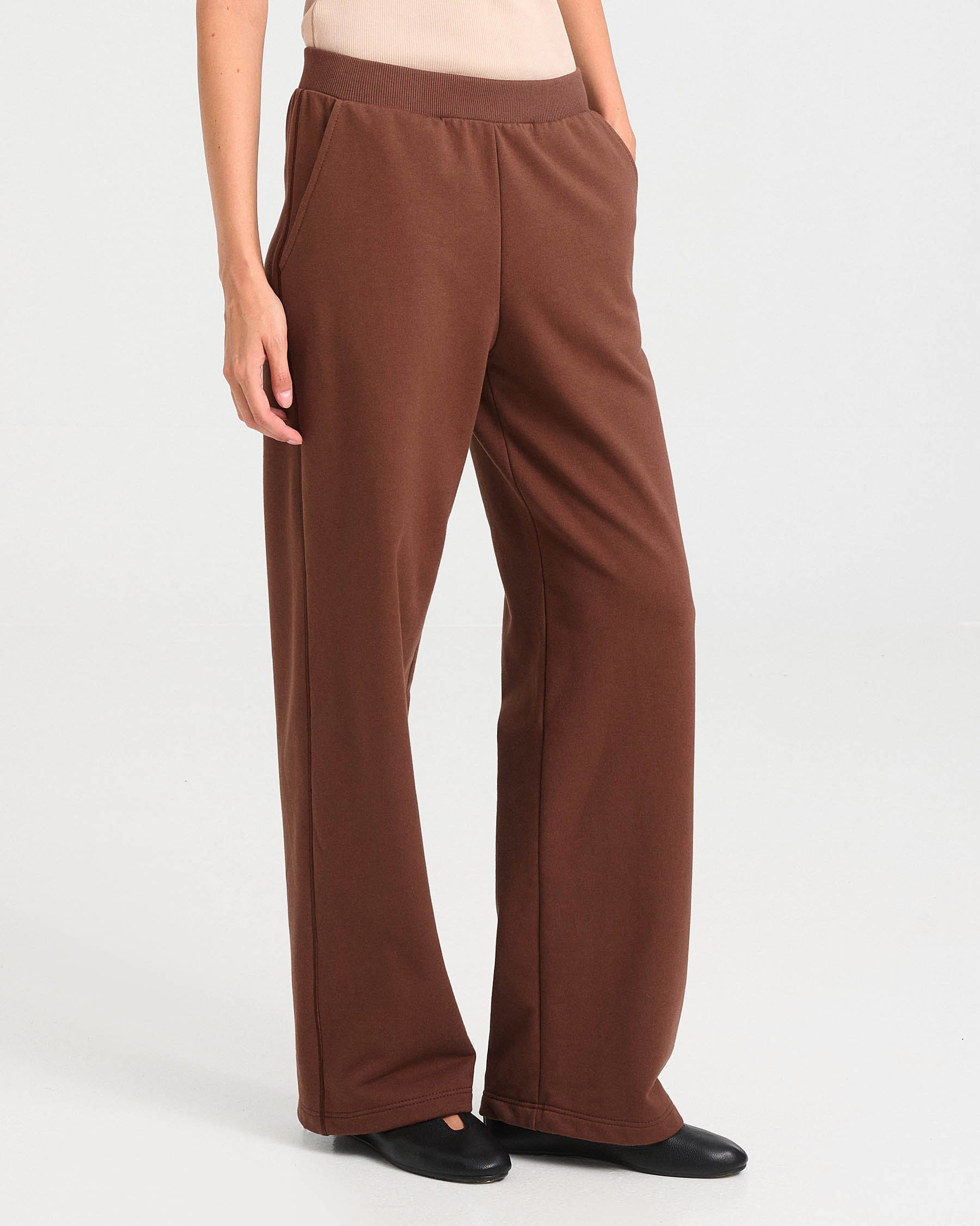 Wide-Leg Cotton French Terry Pants - 001423133 - image 3