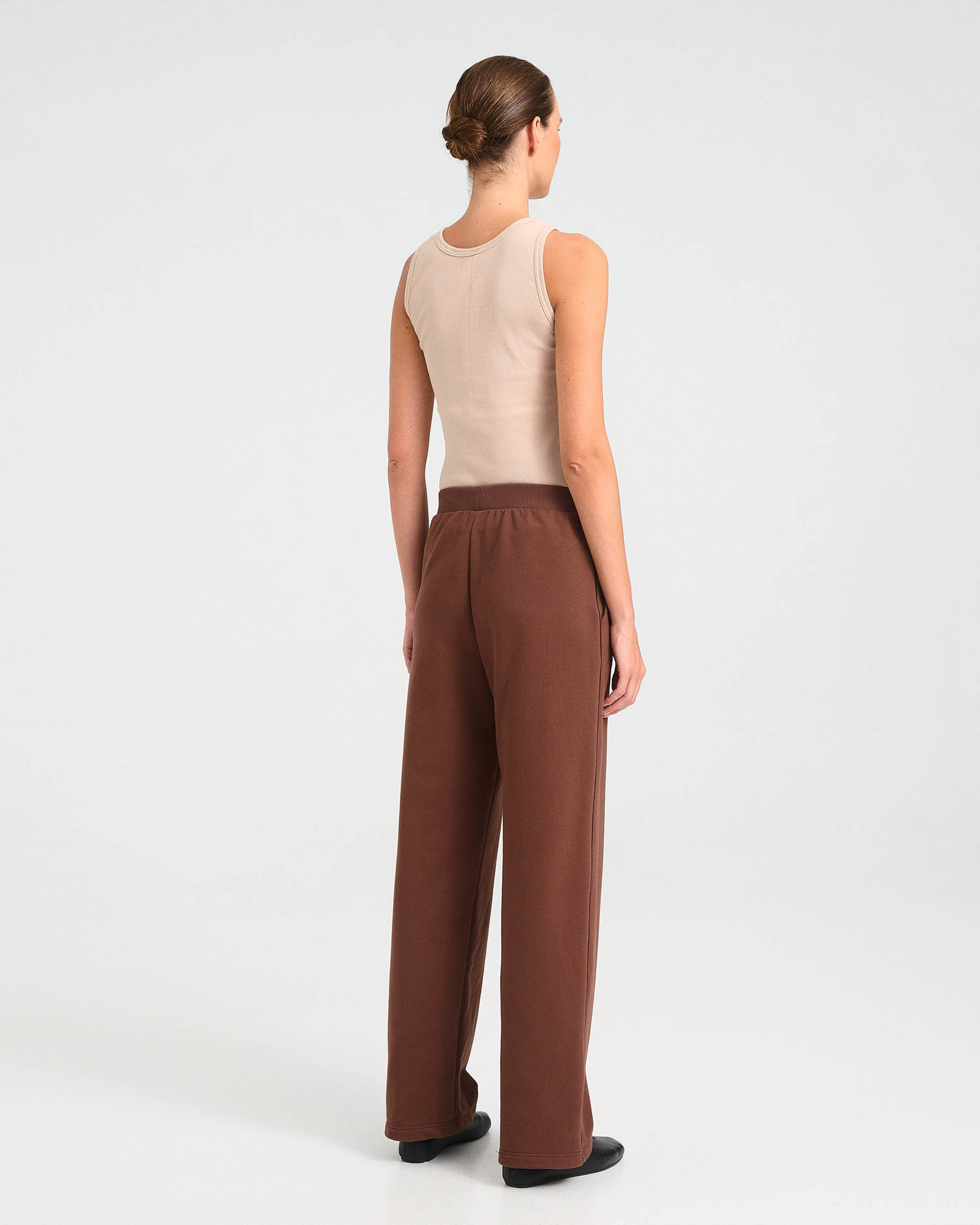 Wide-Leg Cotton French Terry Pants - 001423133 - image 4