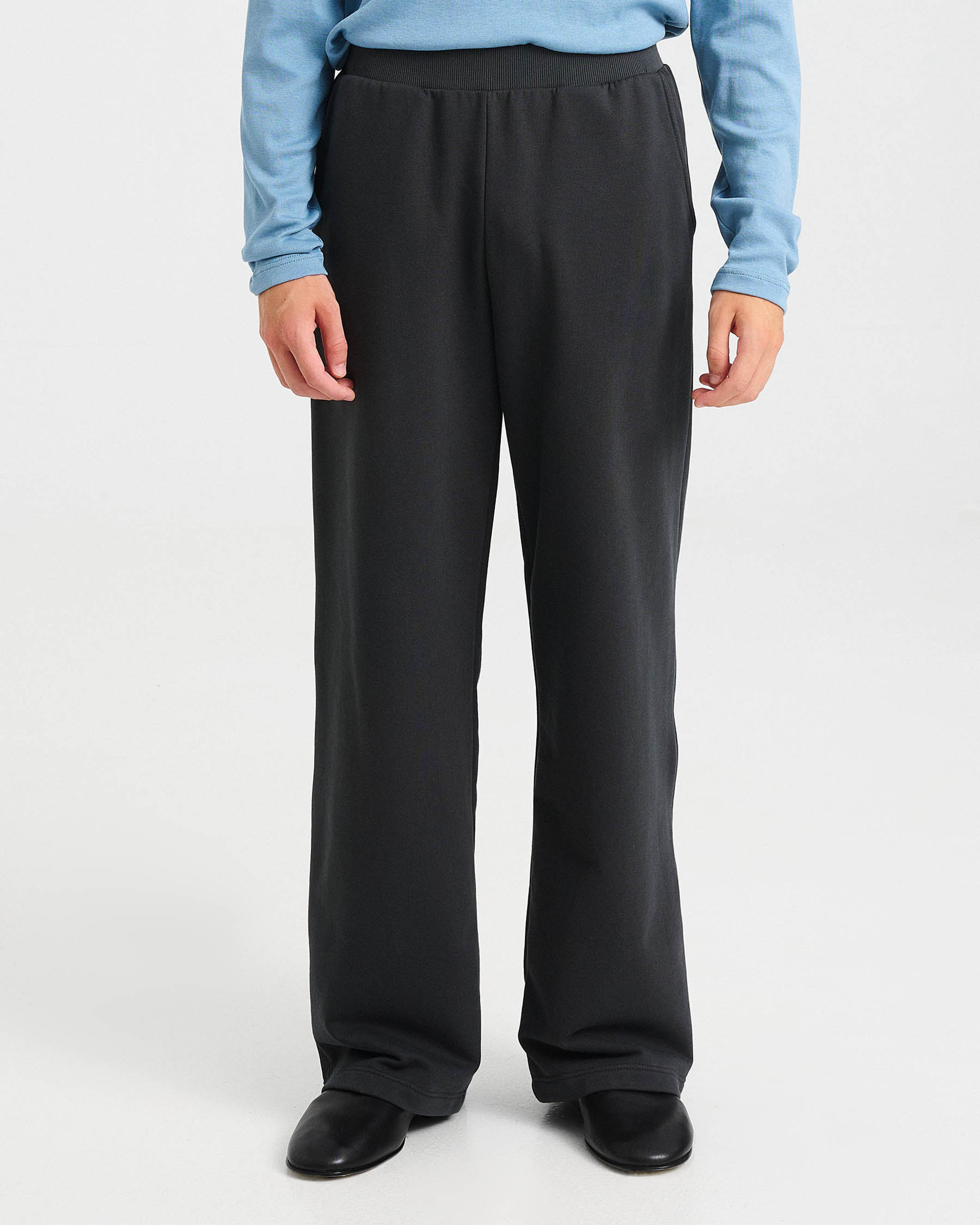 Wide-Leg Cotton French Terry Pants - 001423133m - image 2
