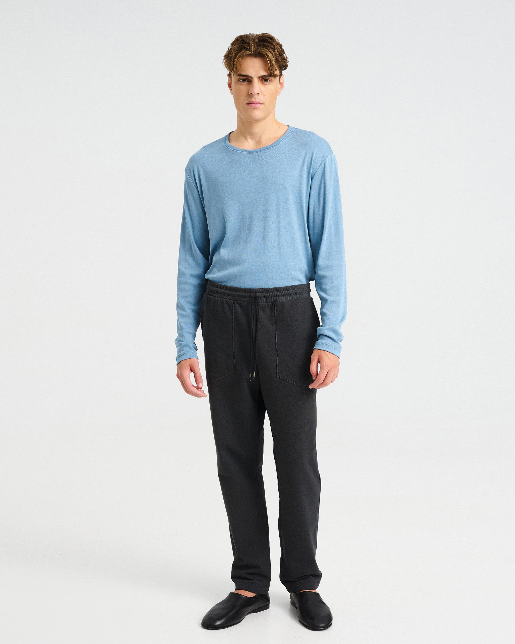 Cotton French Terry Drawstring Pants - 001423740m - image 1