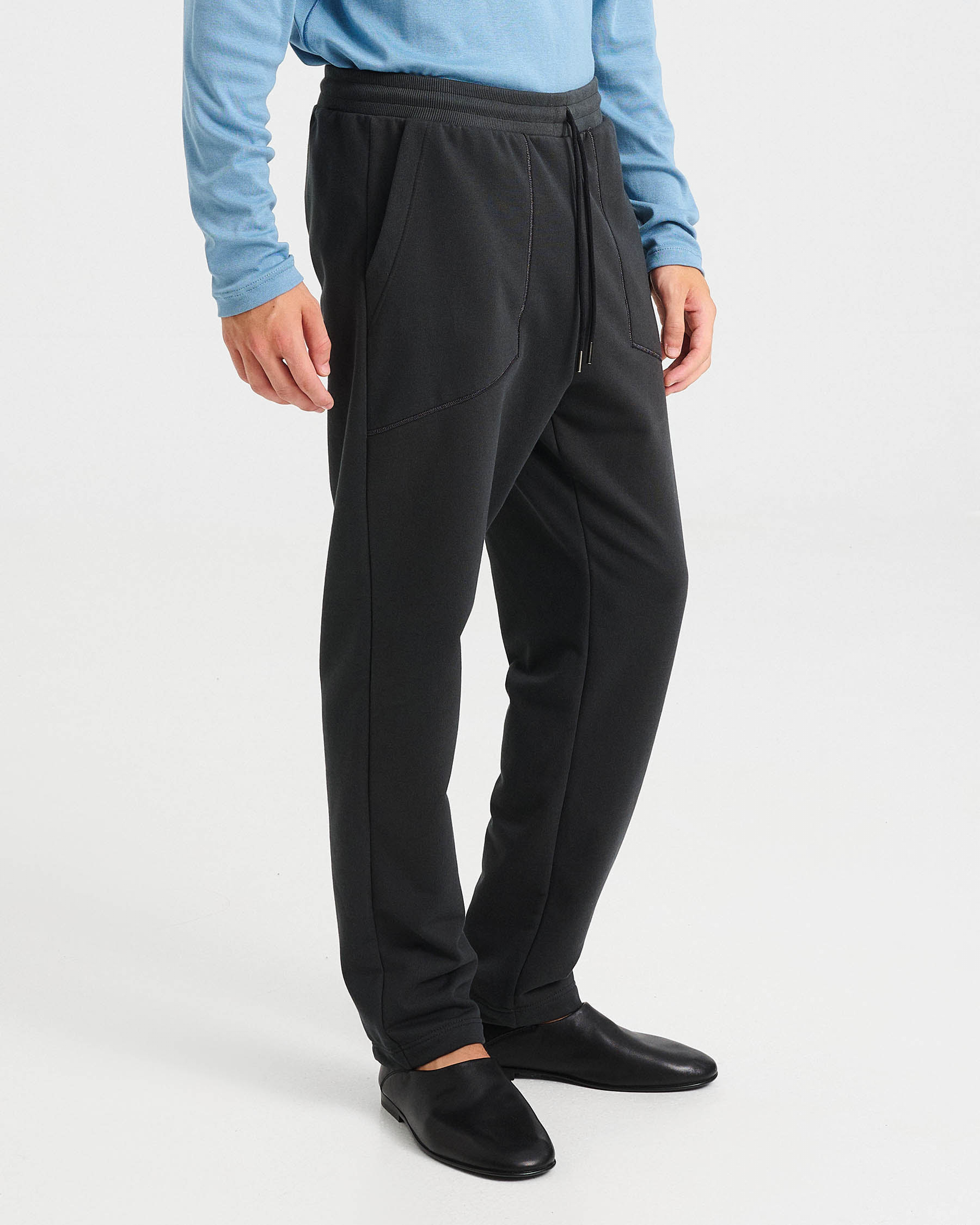Cotton French Terry Drawstring Pants - 001423740m - image 3