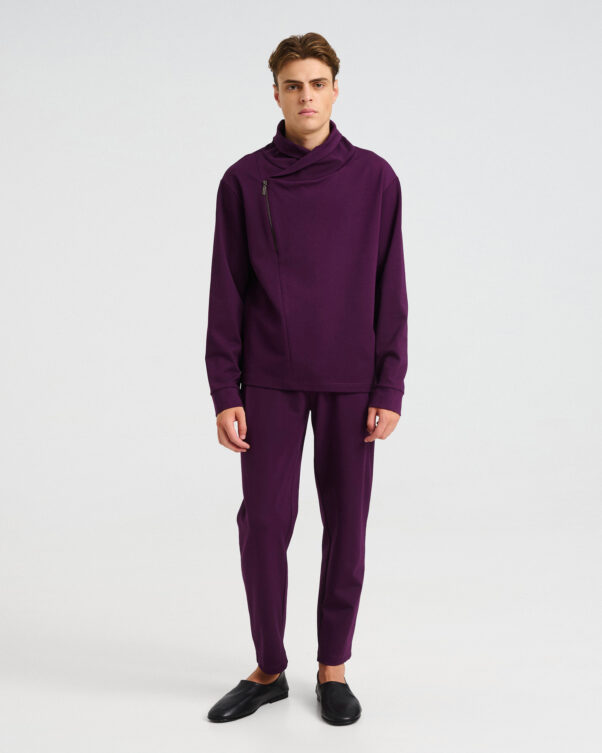 Cotton Punto di Roma Top with Off-Centre Zip - 001541663m - image 1