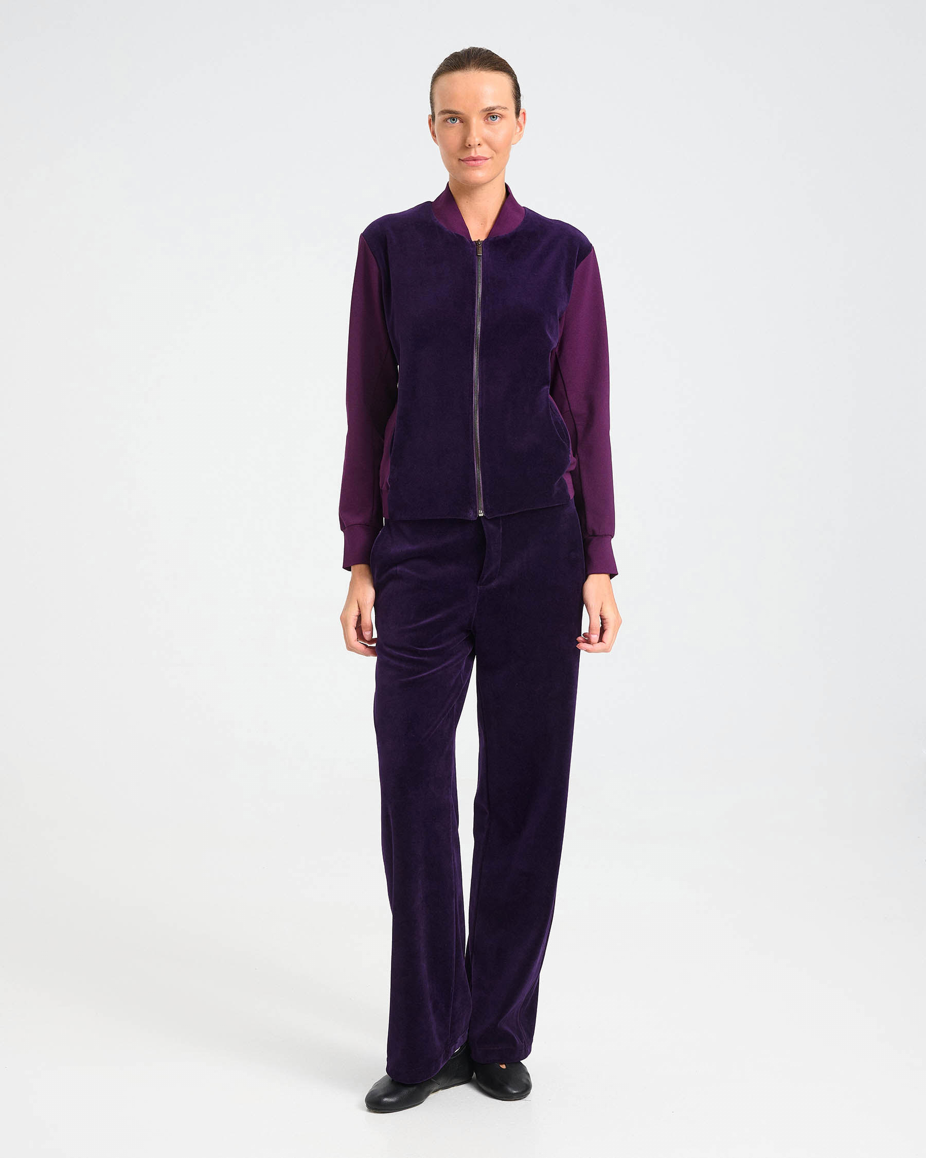 Cotton Punto di Roma and Velvet Bomber Jacket - 001542766 - image 1