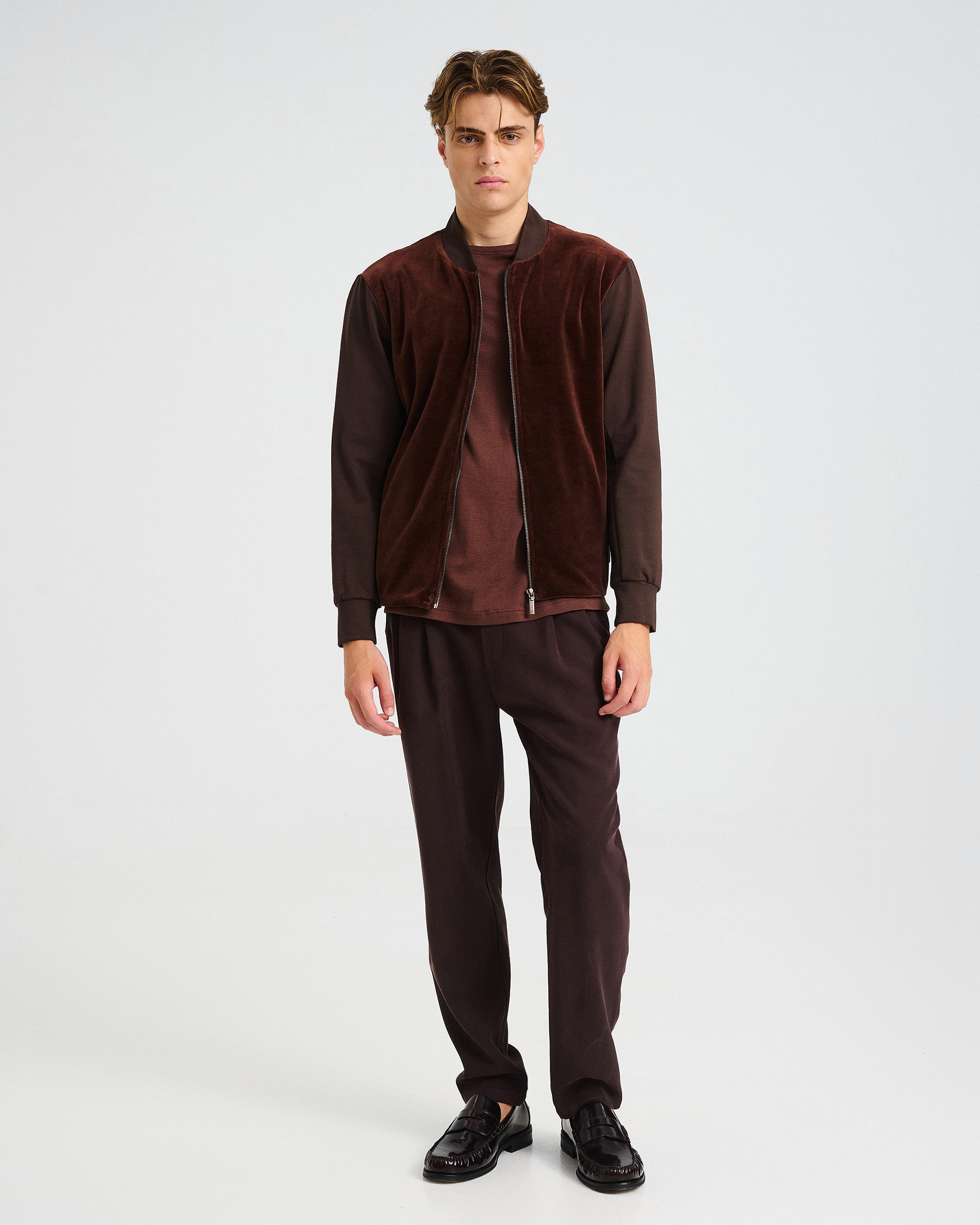 Cotton Punto di Roma and Velvet Bomber Jacket - 001542766m - image 1
