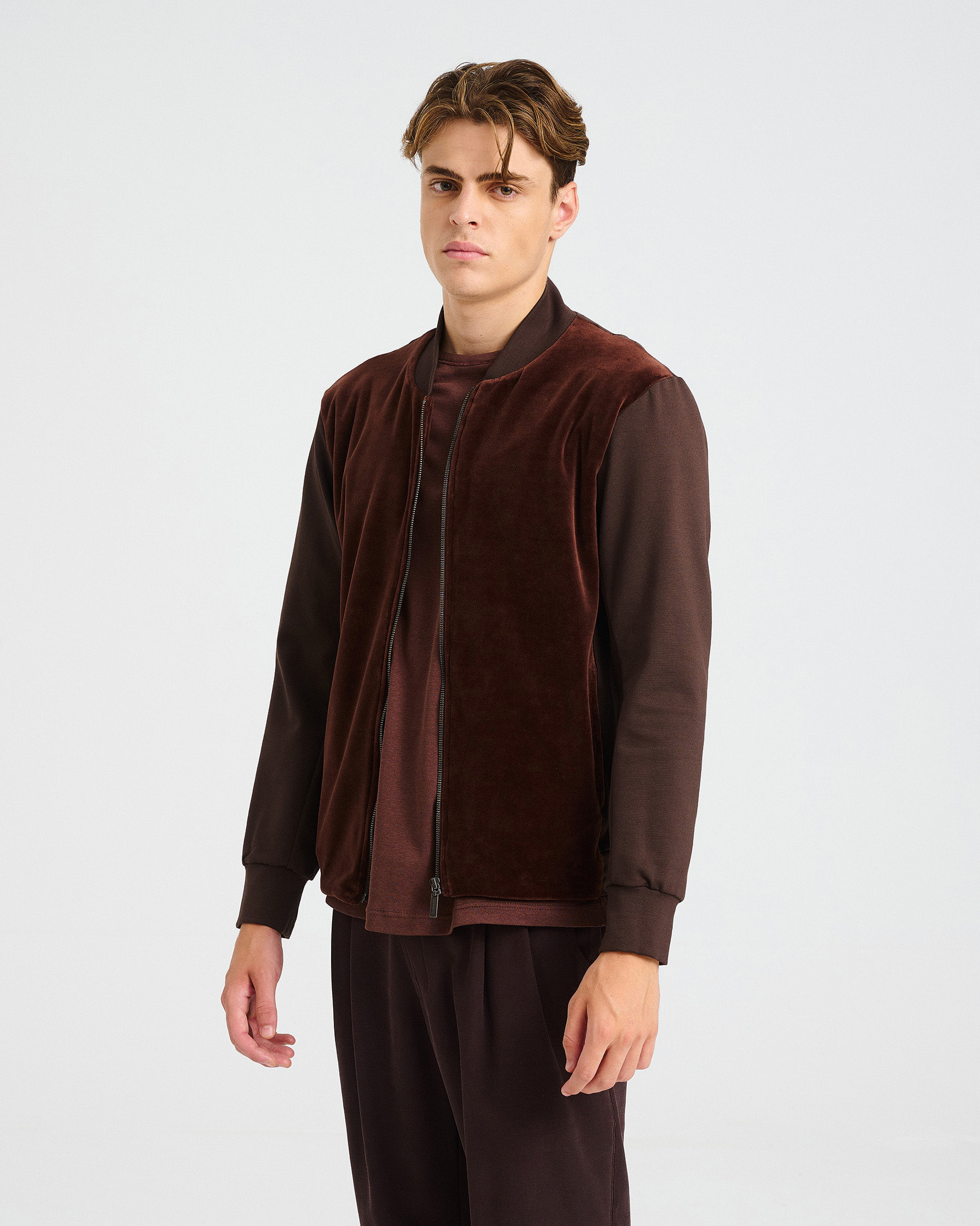 Cotton Punto di Roma and Velvet Bomber Jacket - 001542766m - image 3
