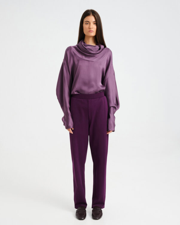 Cotton Punto di Roma Pants with Pleats - 001543021 - image 1