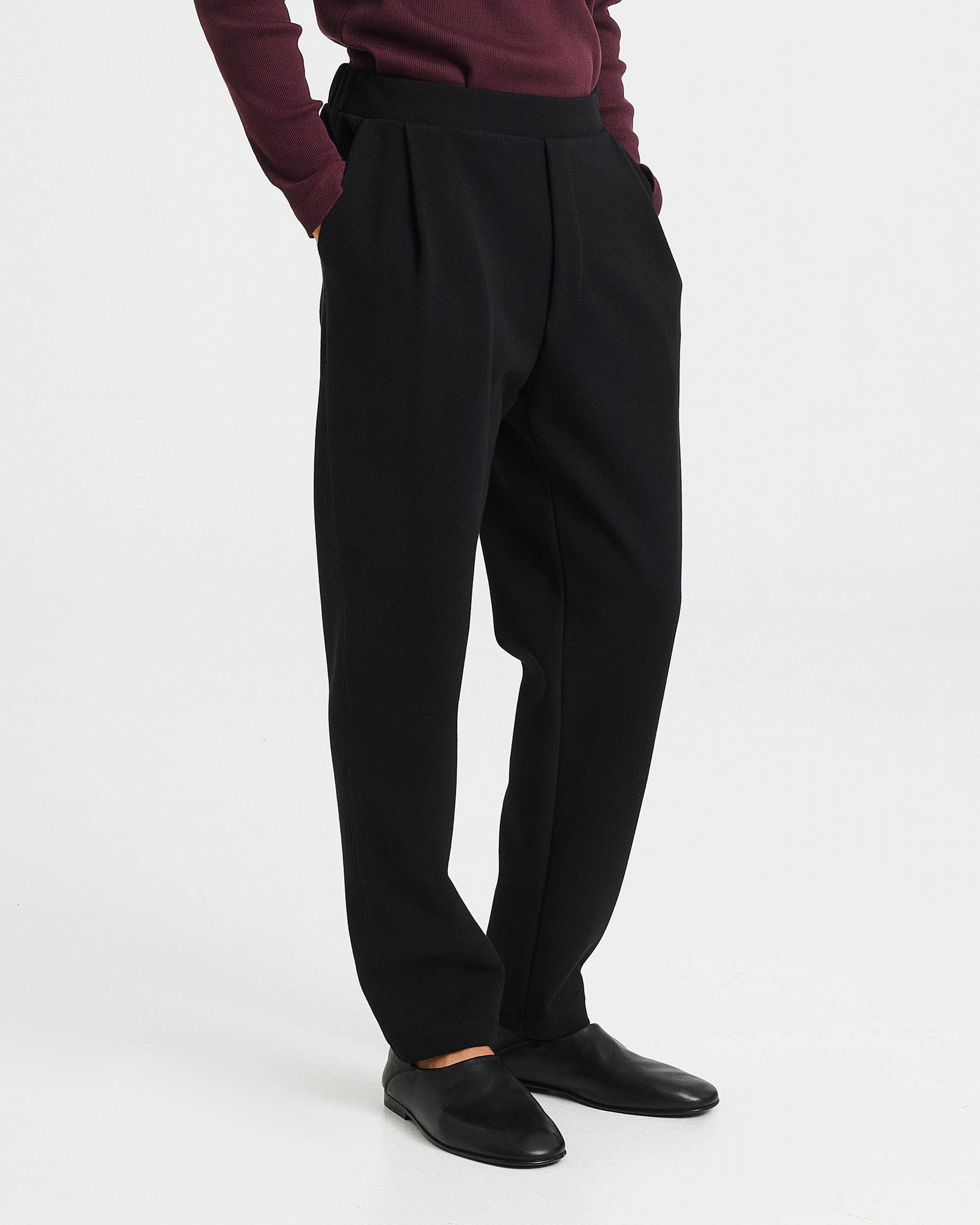 Cotton Punto di Roma Pants with Pleats - 001543021m - image 5