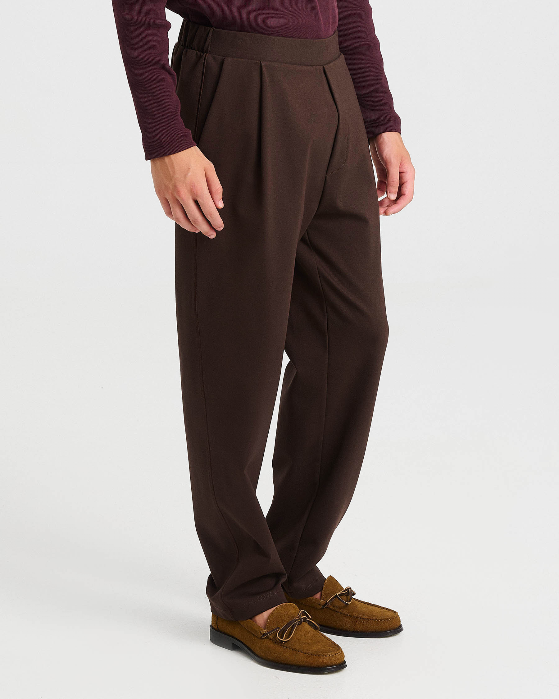 Cotton Punto di Roma Pants with Pleats - 001543021m - image 3