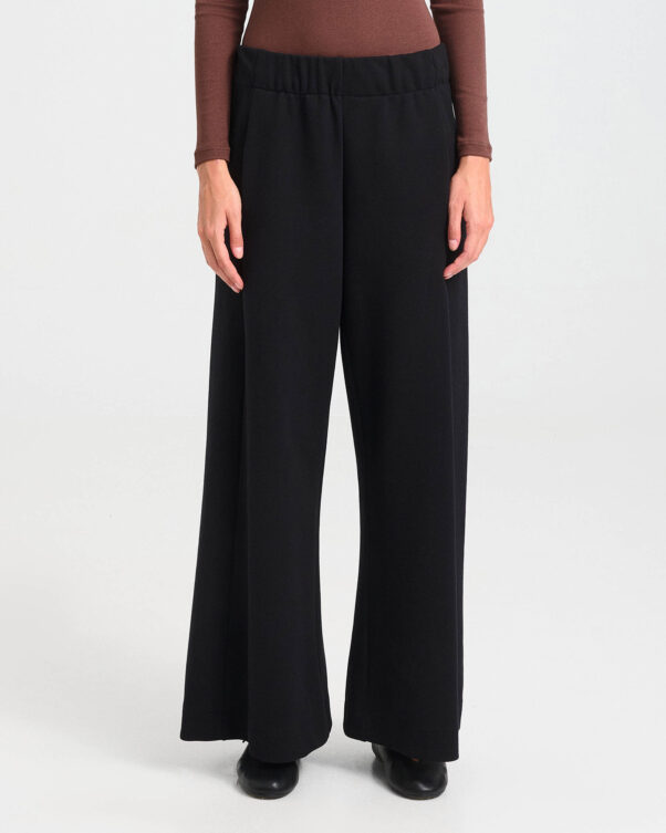 Wide-Leg Cotton Punto di Roma Pants - 001543175 - image 2