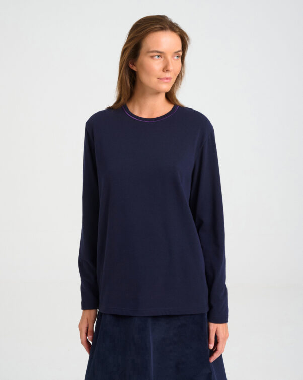 Long-Sleeved Bio Cotton Top - 001581043 - image 2