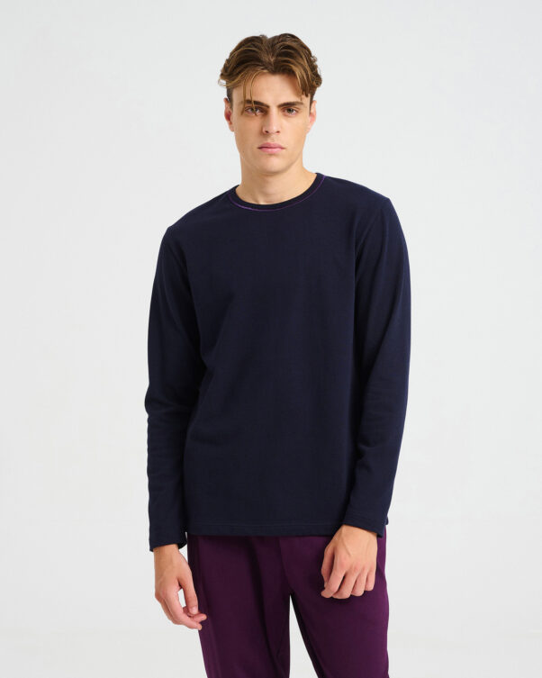 Long-Sleeved Bio Cotton Top - 001581043m - image 2