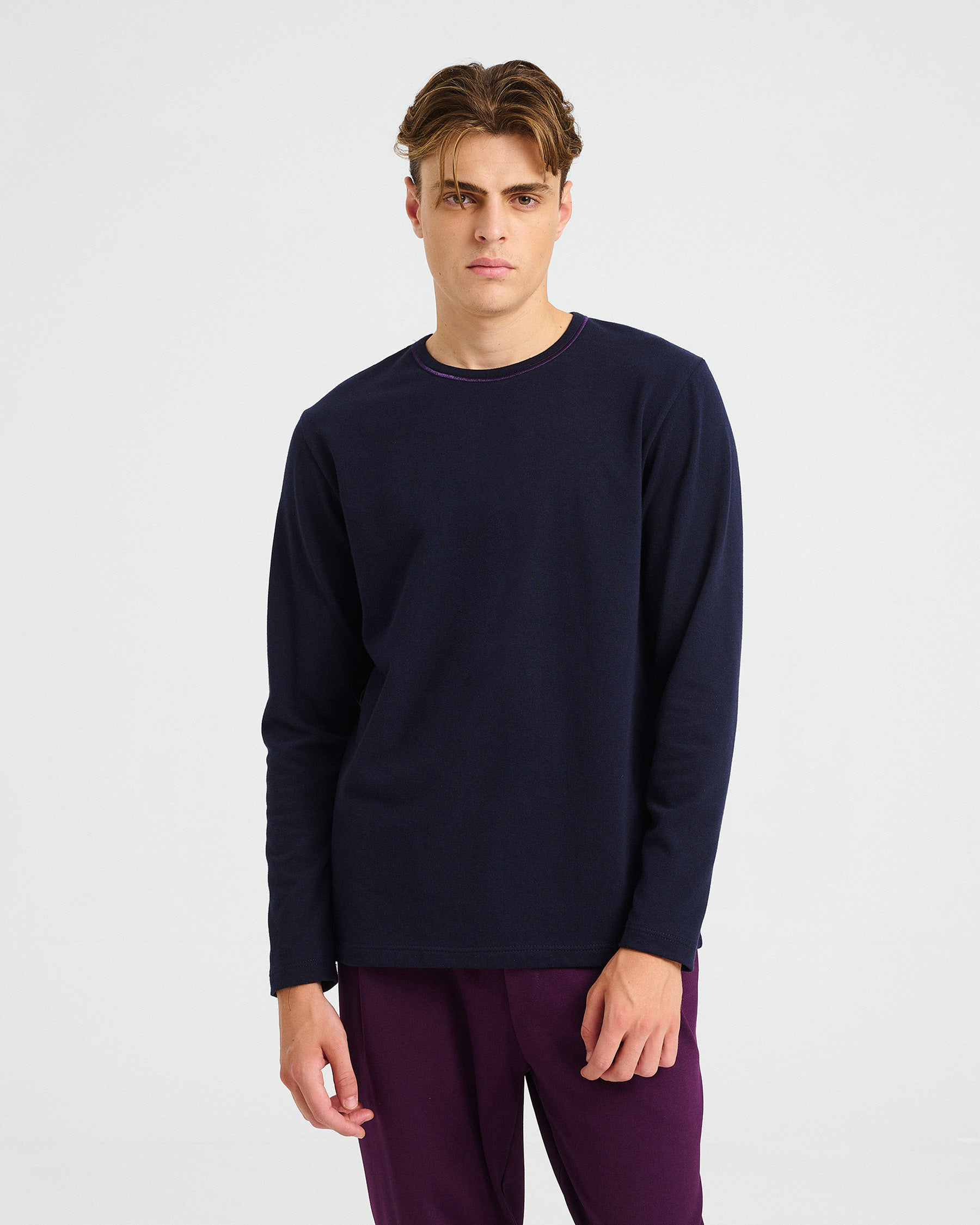 Long-Sleeved Bio Cotton Top - 001581043m - image 2