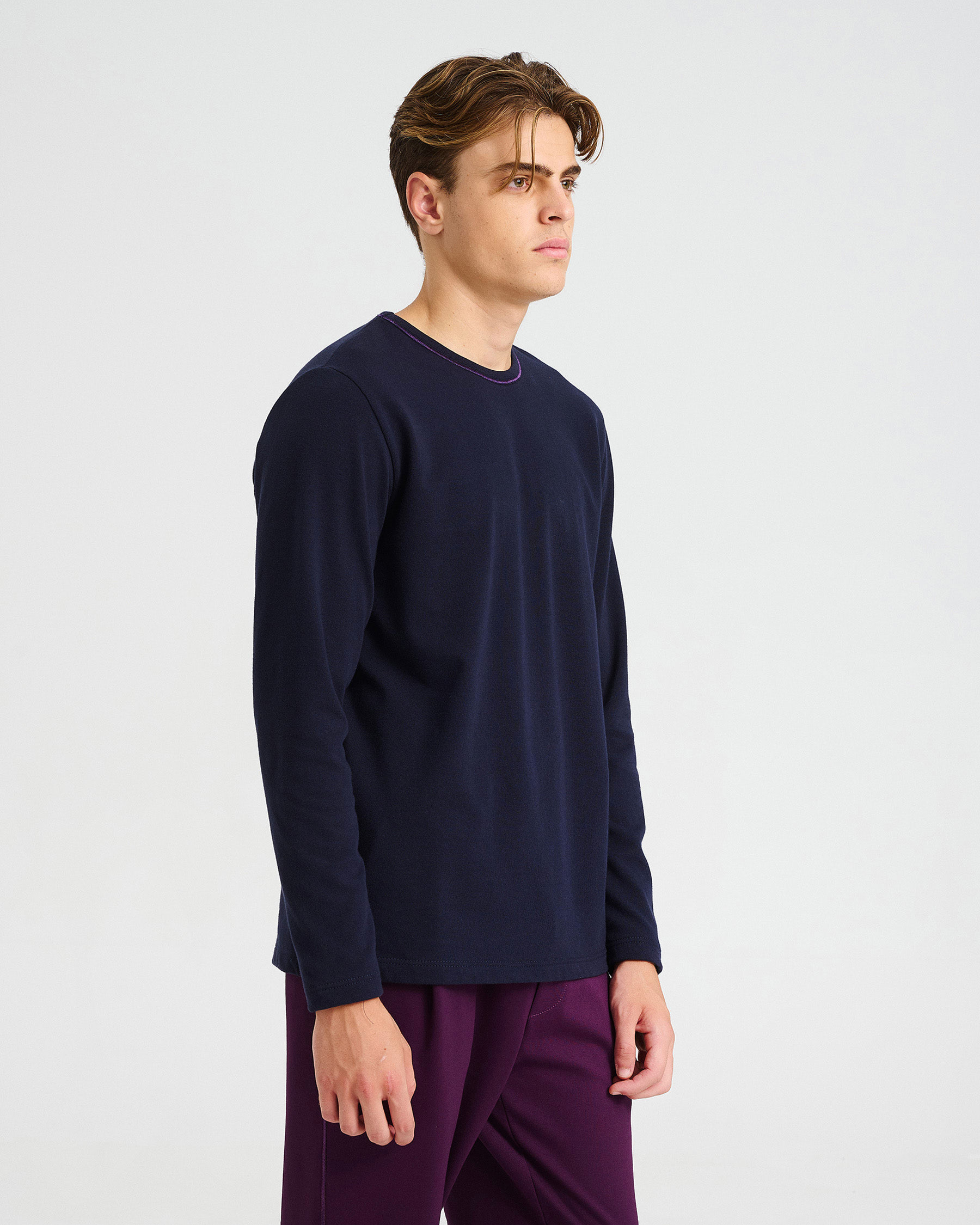 Long-Sleeved Bio Cotton Top - 001581043m - image 3