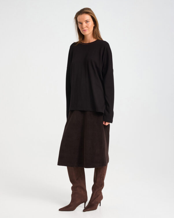 Oversized Long-Sleeved Bio Cotton Top - 001581053 - image 1