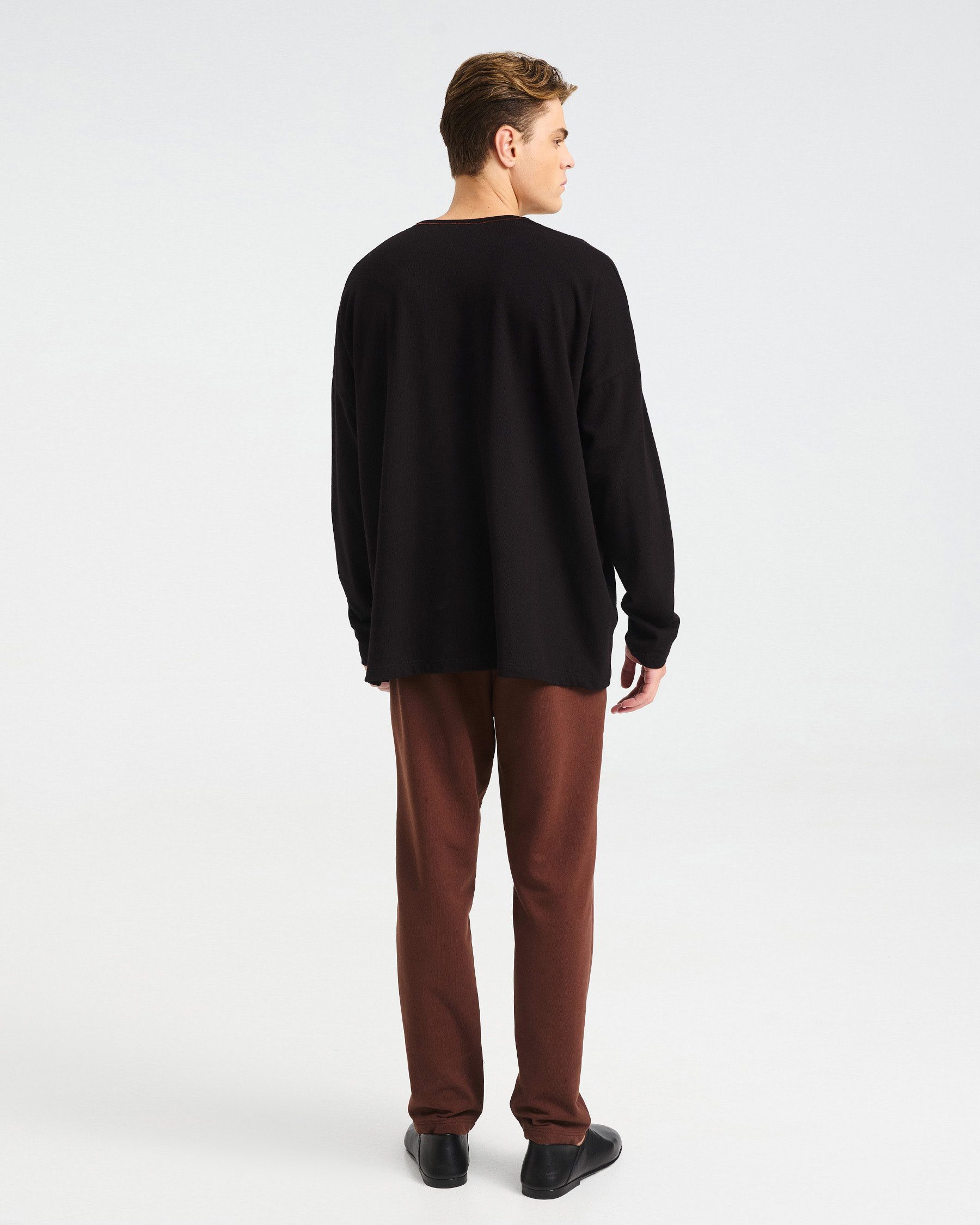 Oversized Long-Sleeved Bio Cotton Top - 001581053m - image 4