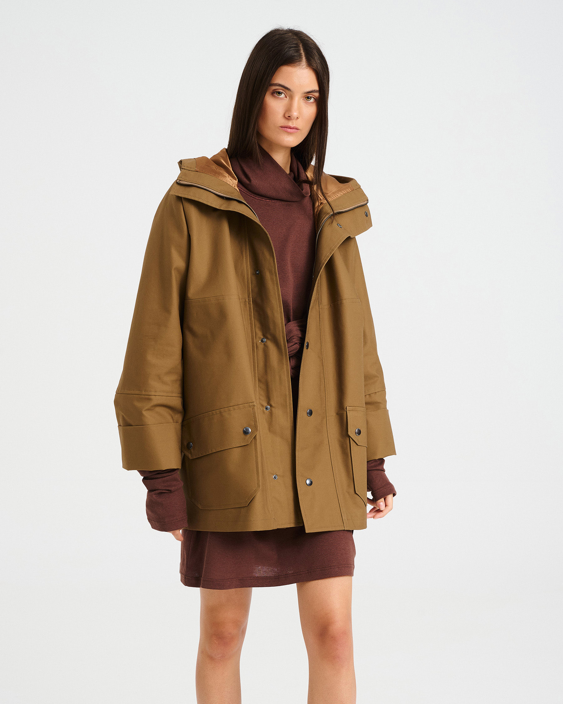 Windproof Cotton Hooded Jacket - 001692118 - image 2