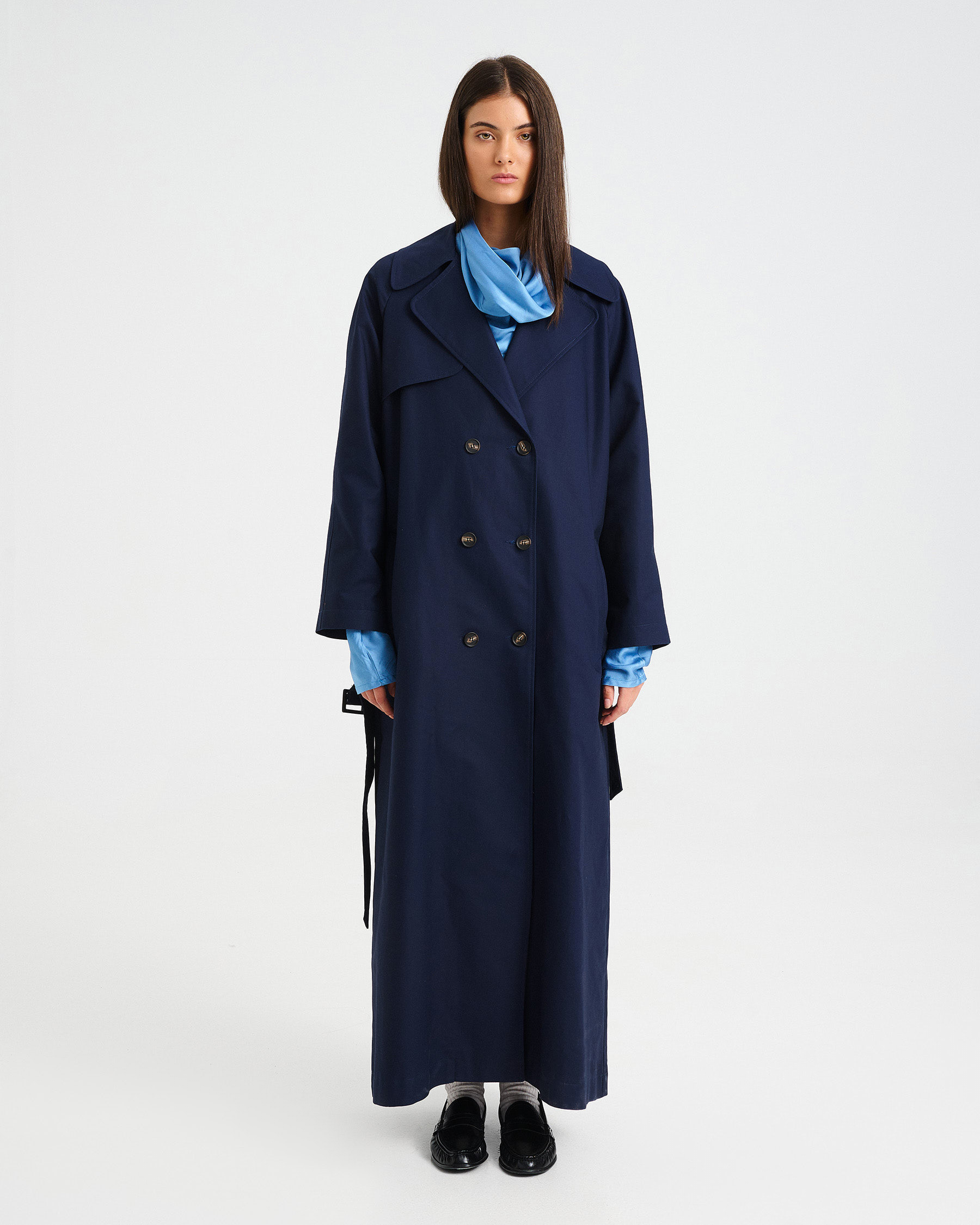 Long Windproof Cotton Trench Coat - 001692615 - image 2