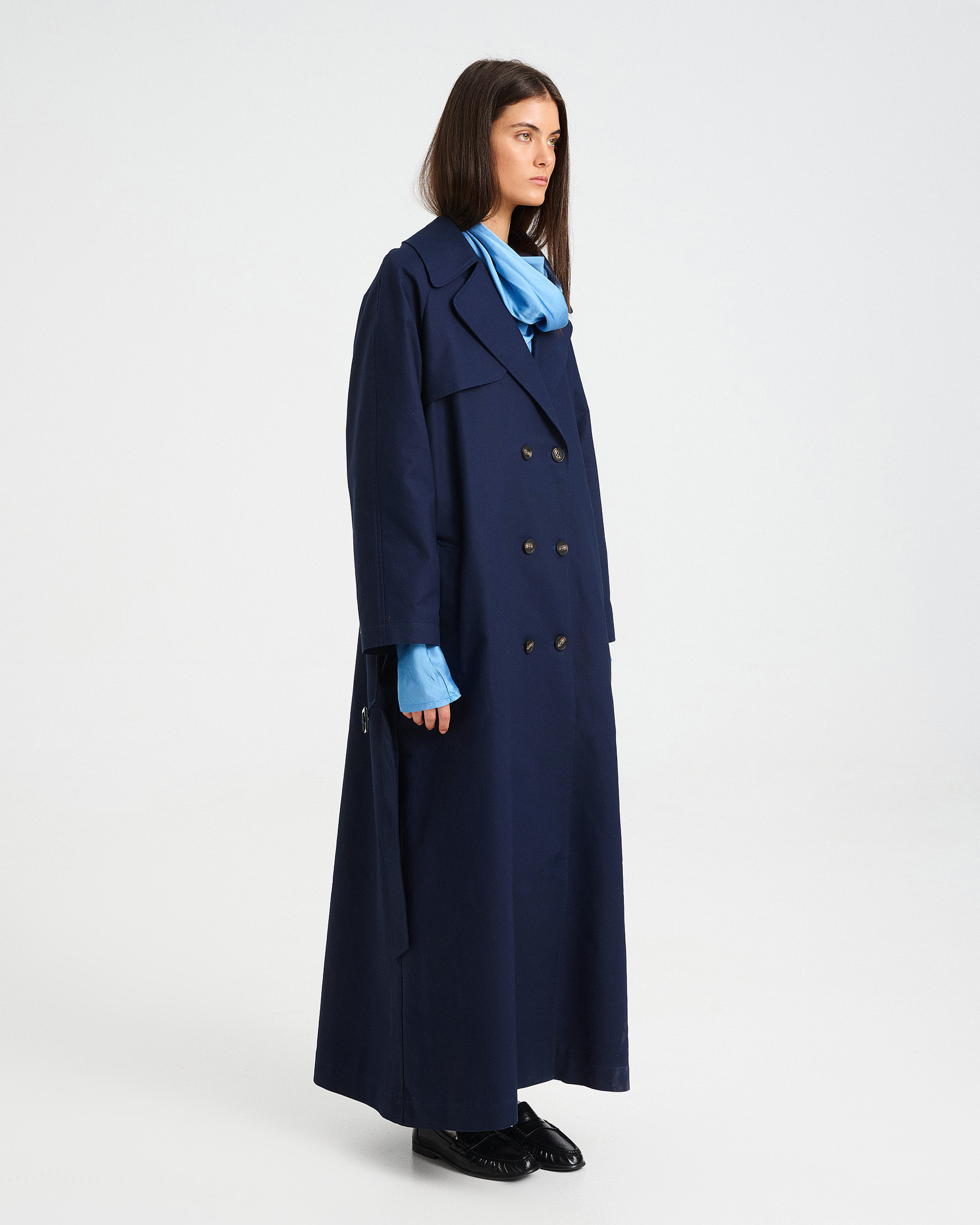 Long Windproof Cotton Trench Coat - 001692615 - image 3