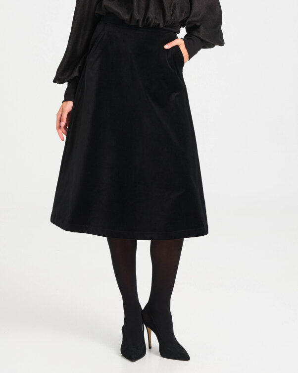 A-Line Velvet Midi Skirt - 002004177 - image 2
