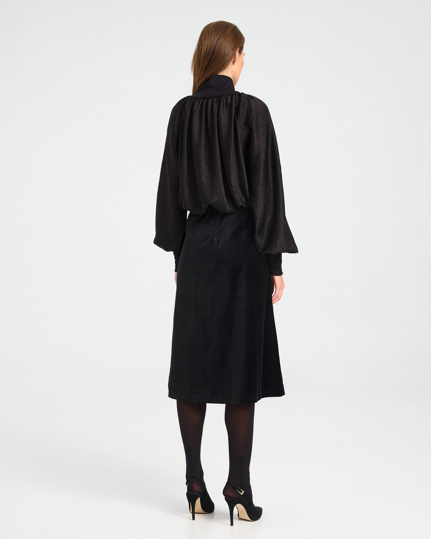 A-Line Velvet Midi Skirt - 002004177 - image 4