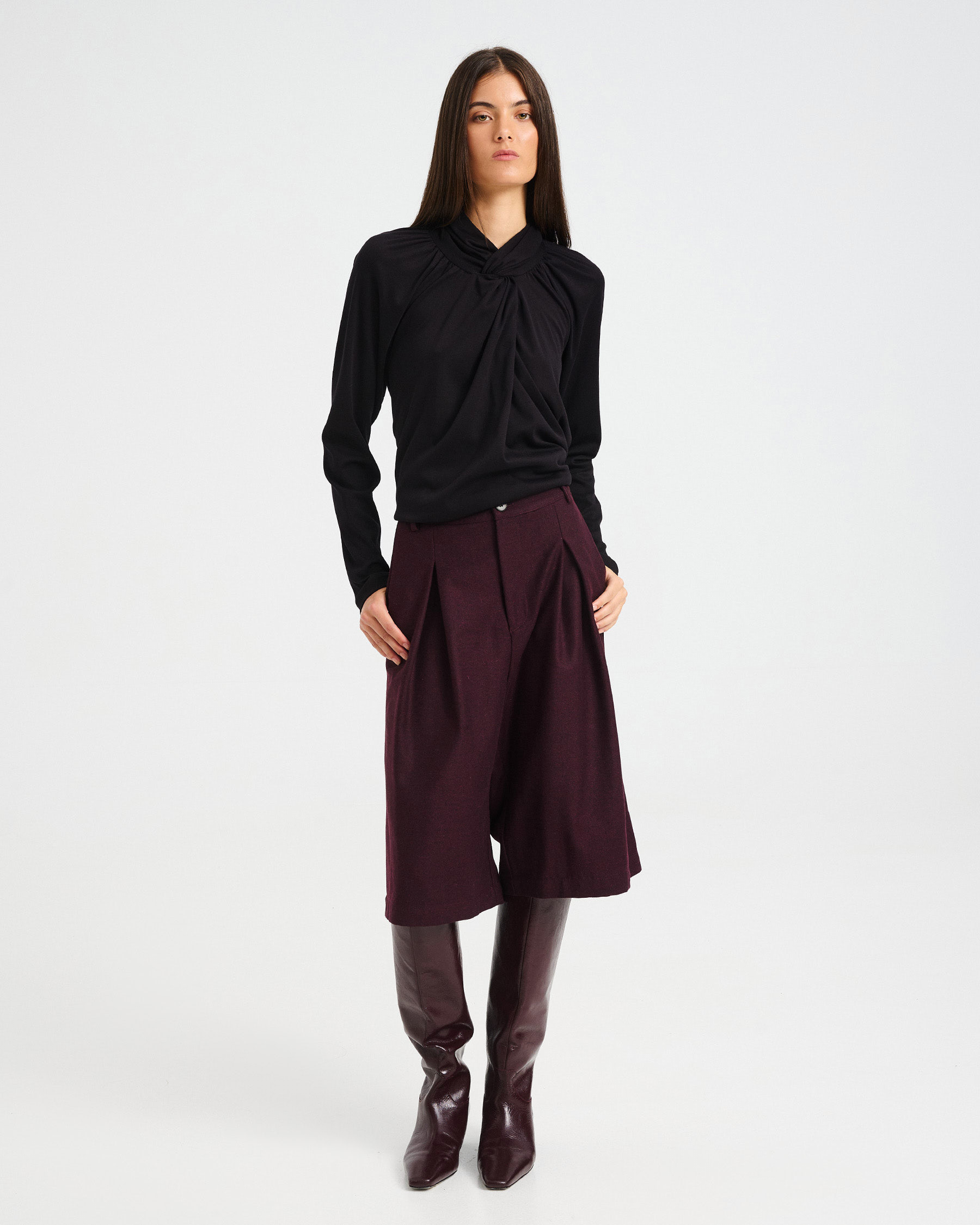 Wool-Cotton Blend Jupe-Culottes - 002413061 - image 1