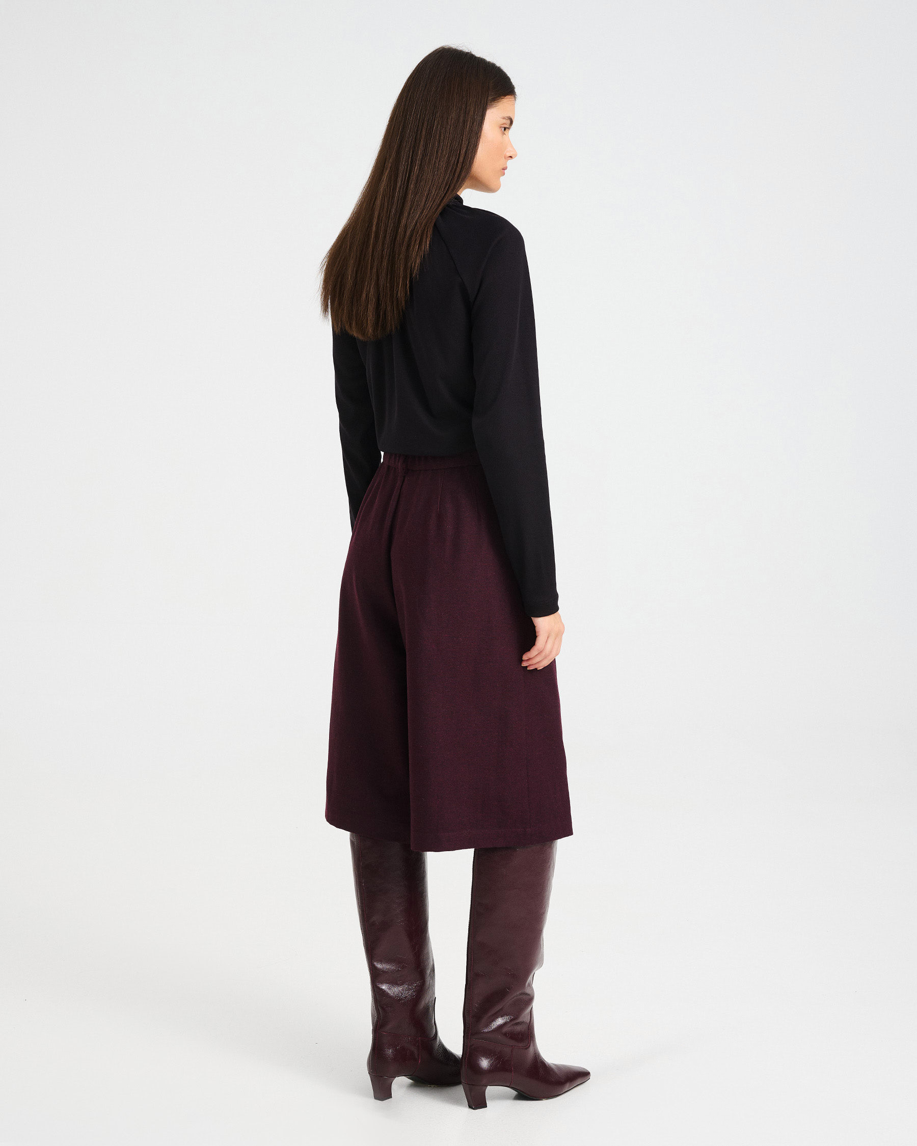 Wool-Cotton Blend Jupe-Culottes - 002413061 - image 3