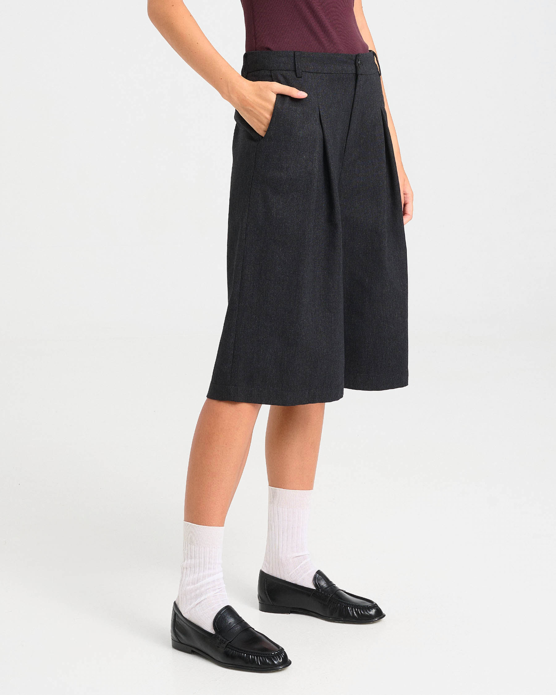 Wool-Cotton Blend Jupe-Culottes - 002413061 - image 5
