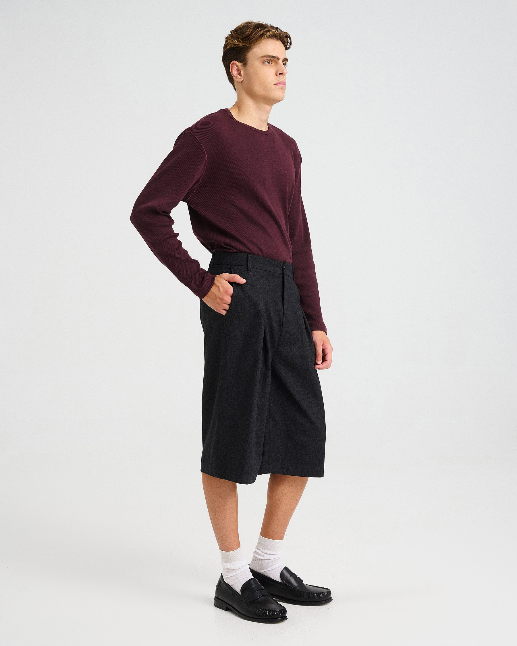 Wool-Cotton Blend Jupe-Culottes - 002413061m - image 3