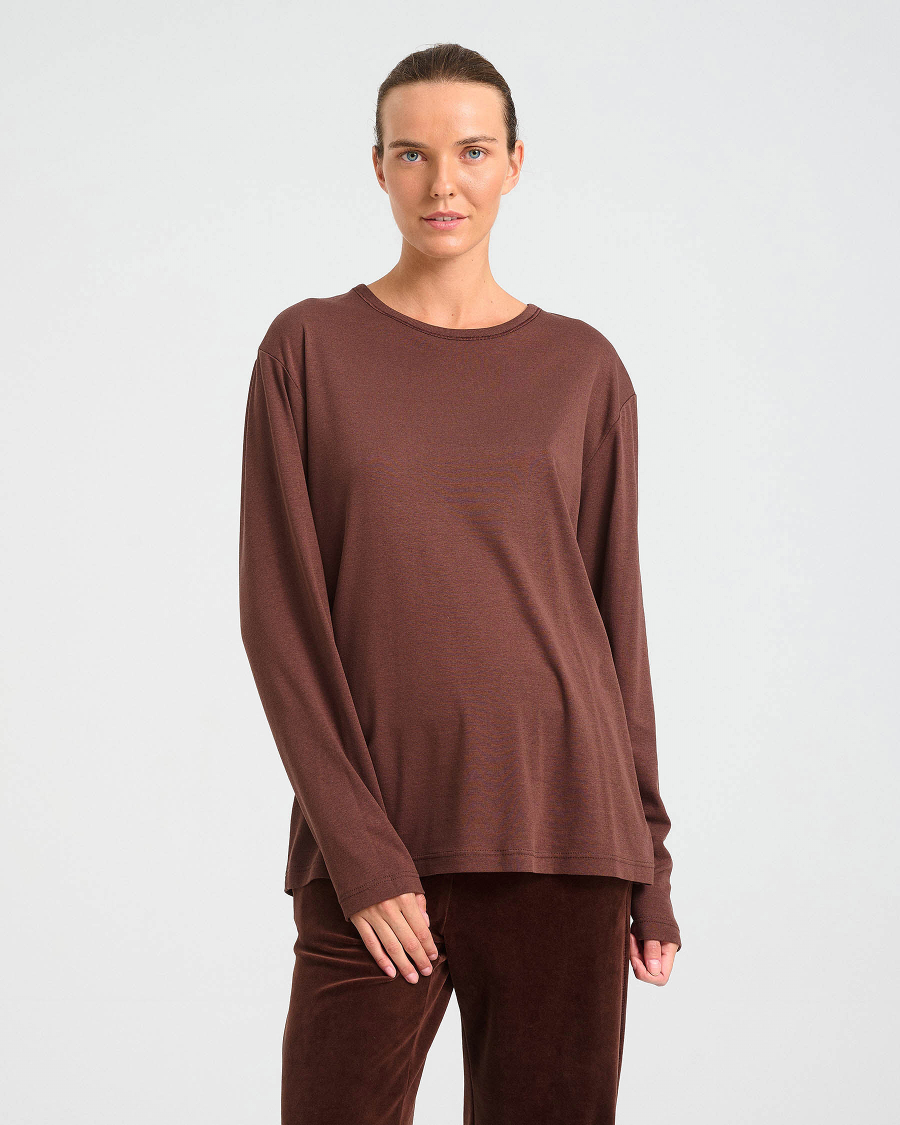 Long-Sleeved Bamboo and Cotton Top - 004051043 - image 5