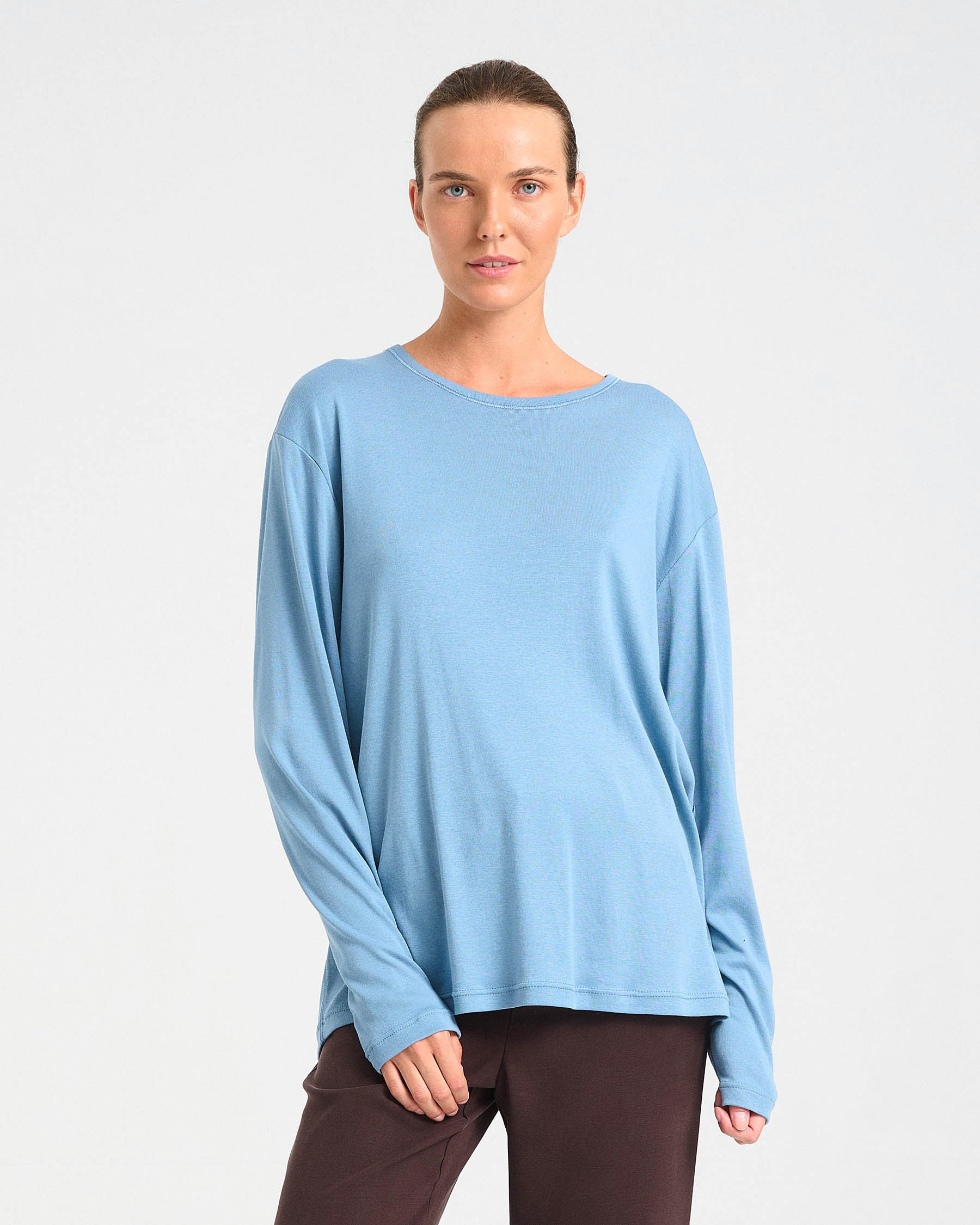 Long-Sleeved Bamboo and Cotton Top - 004051043 - image 7