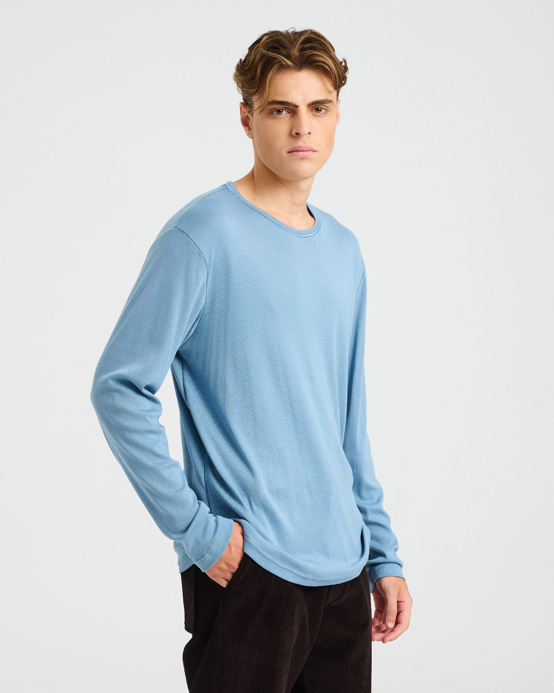Long-Sleeved Bamboo and Cotton Top - 004051043m - image 3