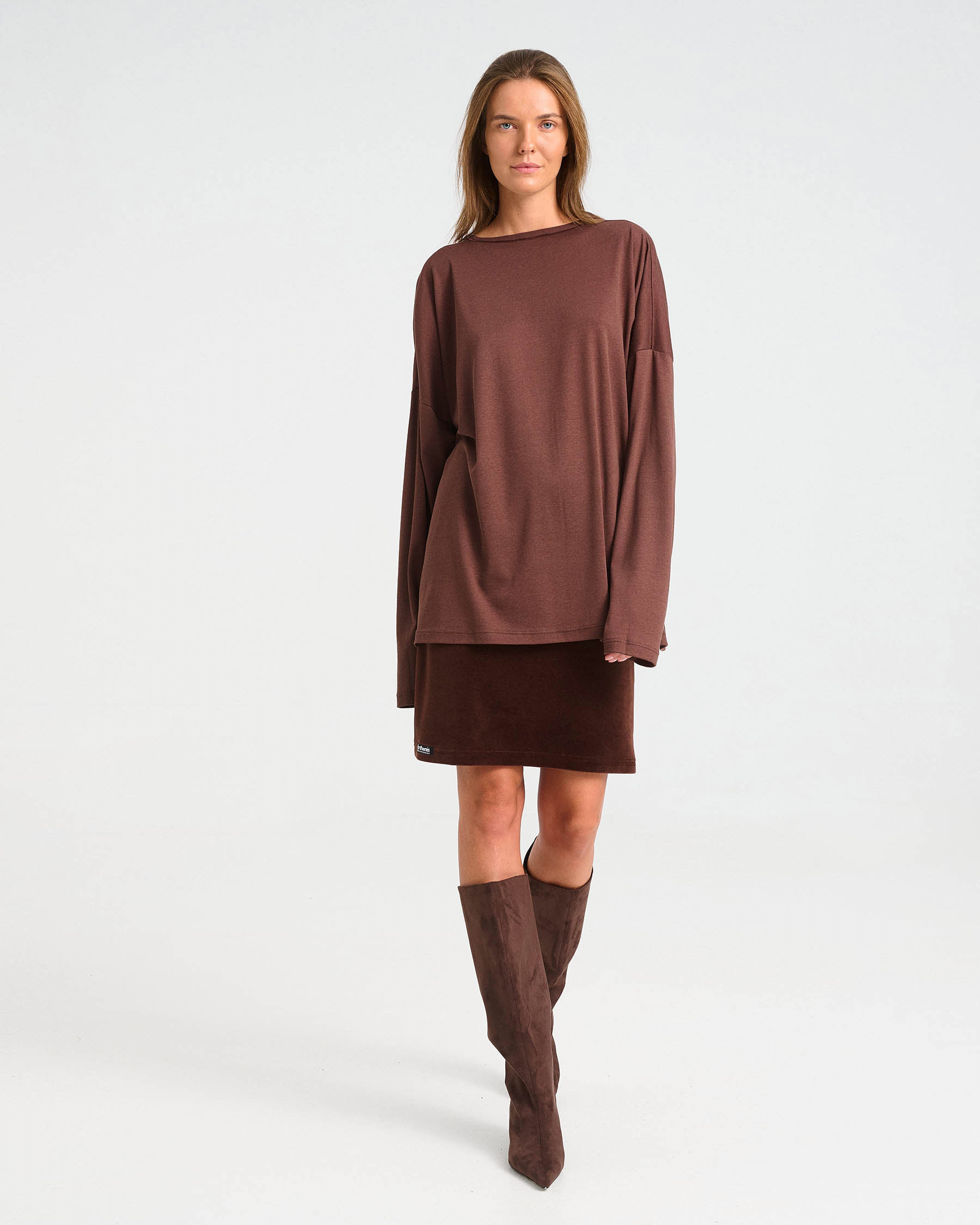 Oversized Bamboo and Cotton Top - 004051053 - image 5