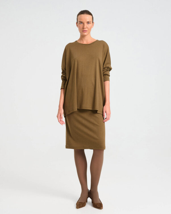 Oversized Bamboo and Cotton Top - 004051053 - image 1