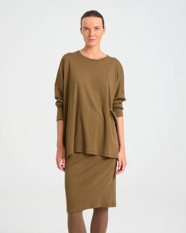 Oversized Bamboo and Cotton Top - 004051053 - image 2