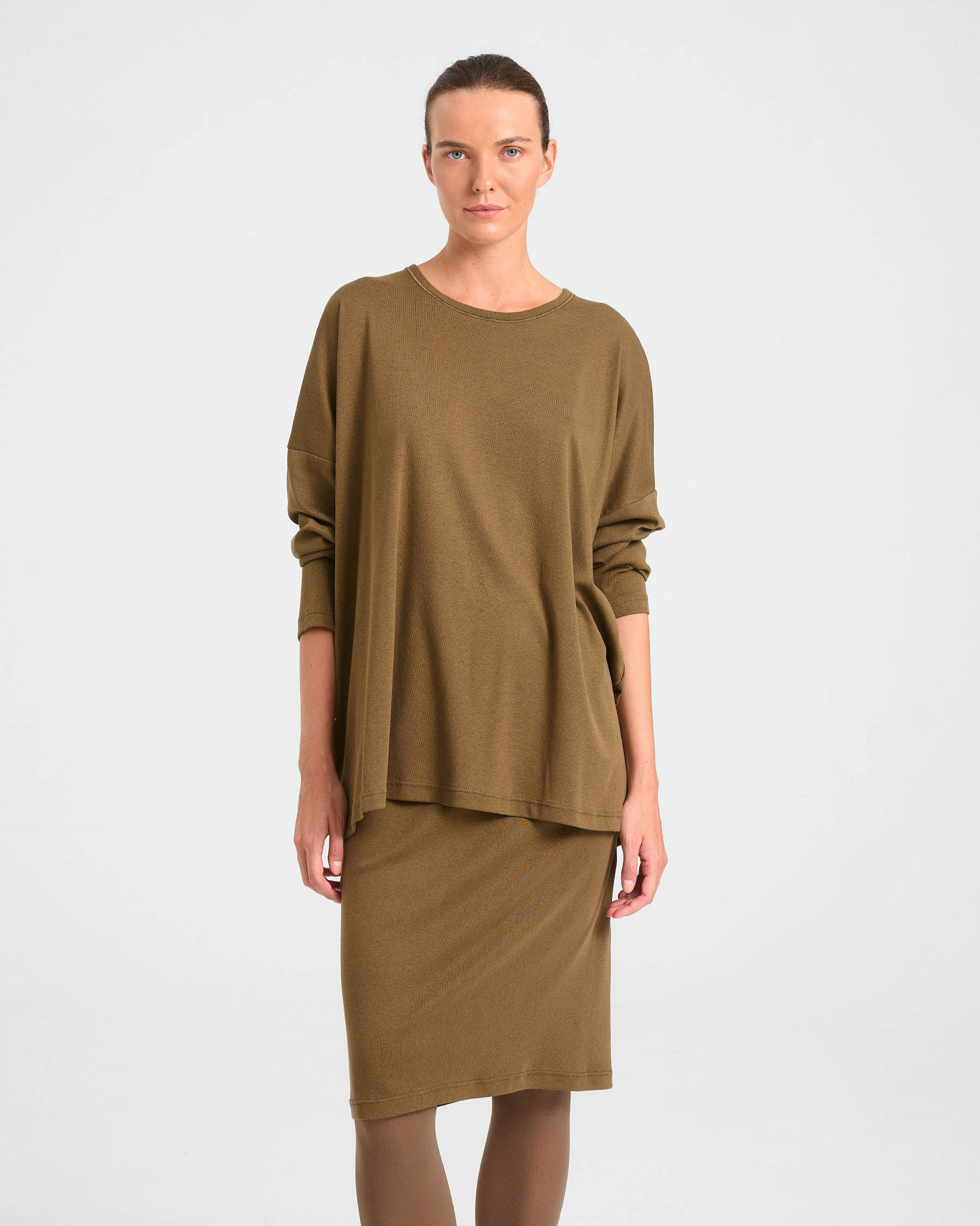 Oversized Bamboo and Cotton Top - 004051053 - image 2