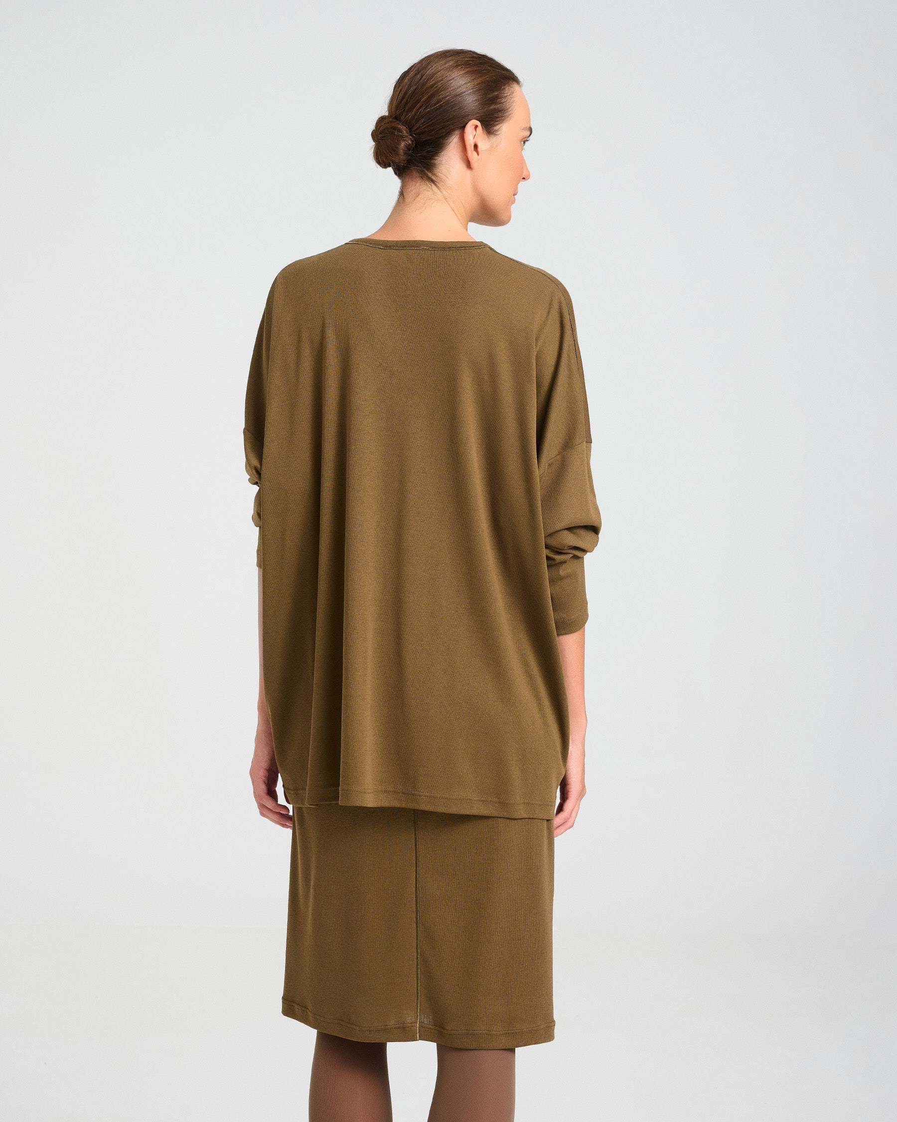 Oversized Bamboo and Cotton Top - 004051053 - image 4