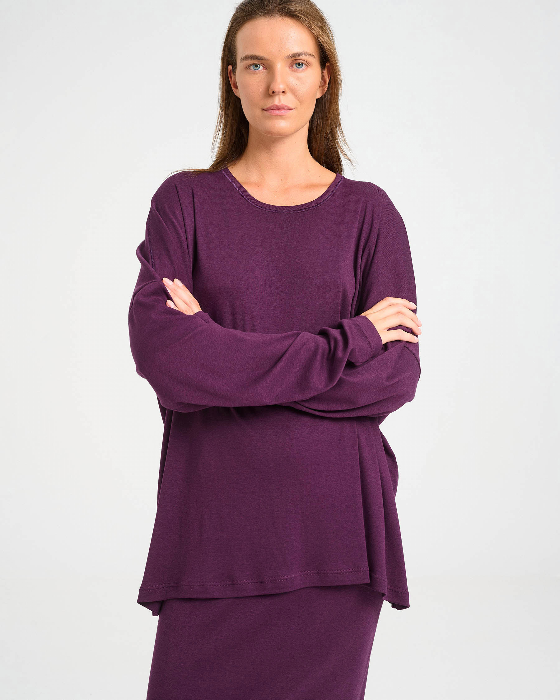 Oversized Bamboo and Cotton Top - 004051053 - image 7