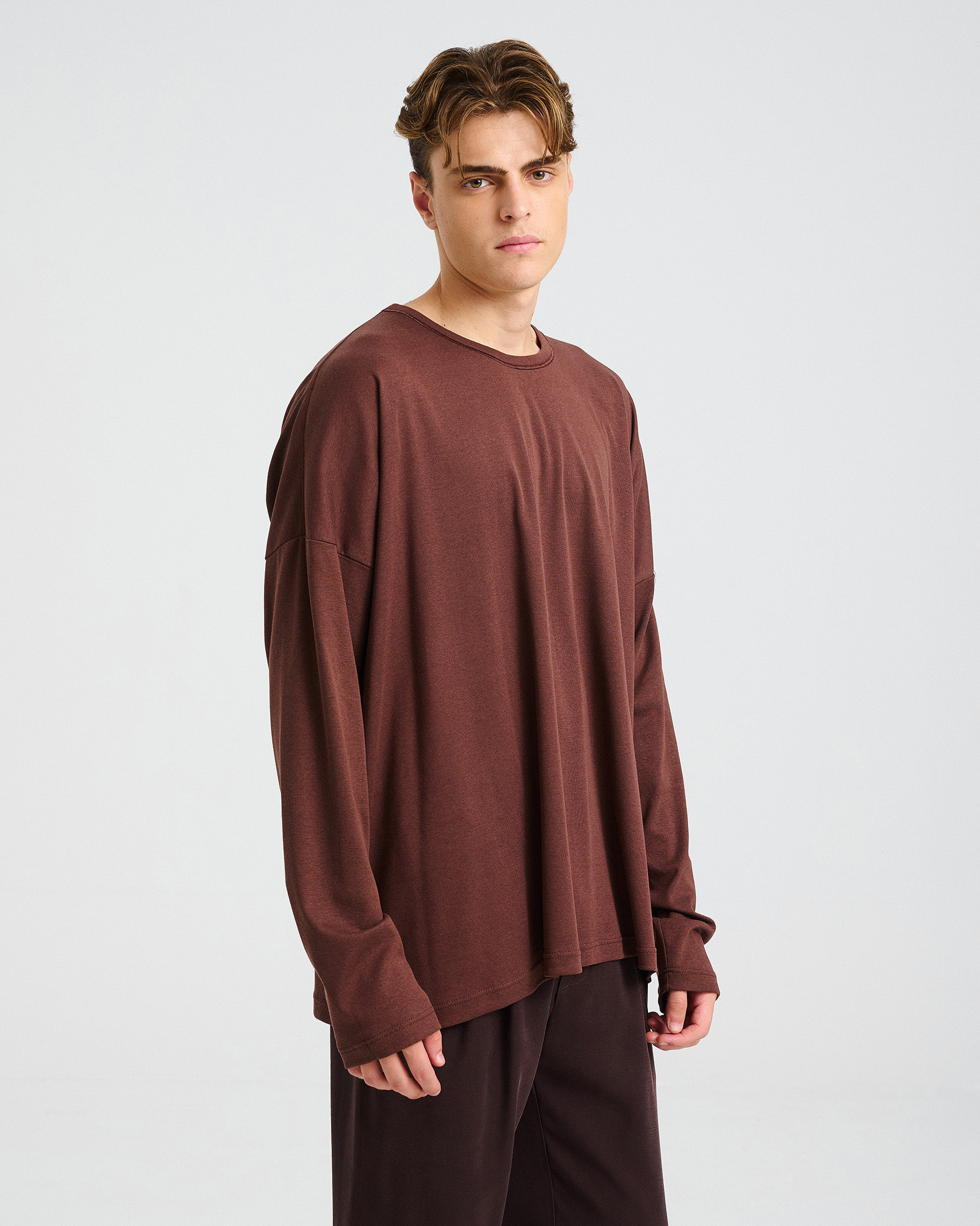 Oversized Bamboo and Cotton Top - 004051053m - image 5