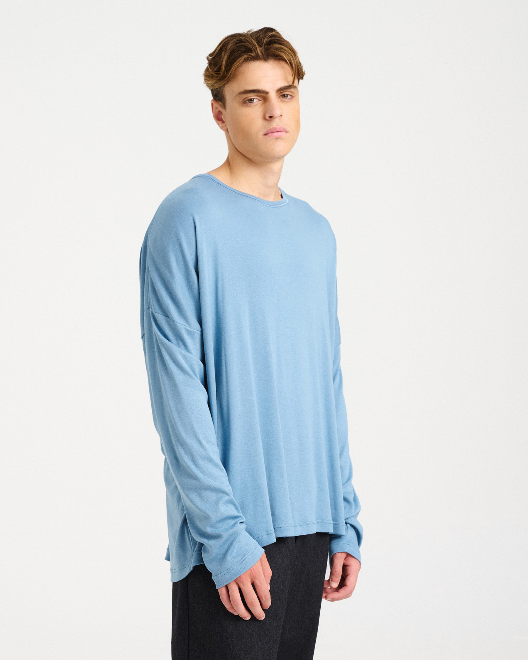 Oversized Bamboo and Cotton Top - 004051053m - image 7