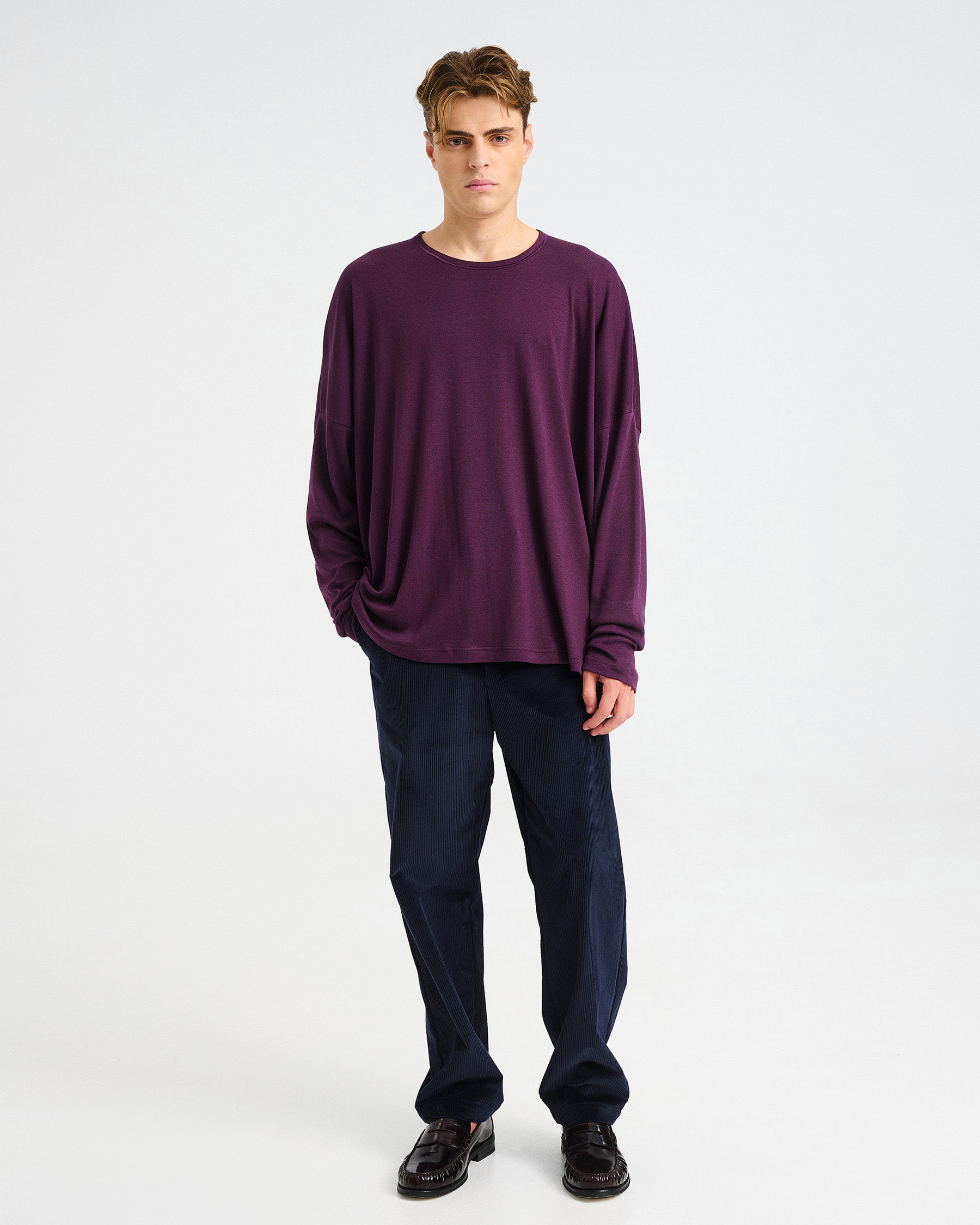 Oversized Bamboo and Cotton Top - 004051053m - image 1