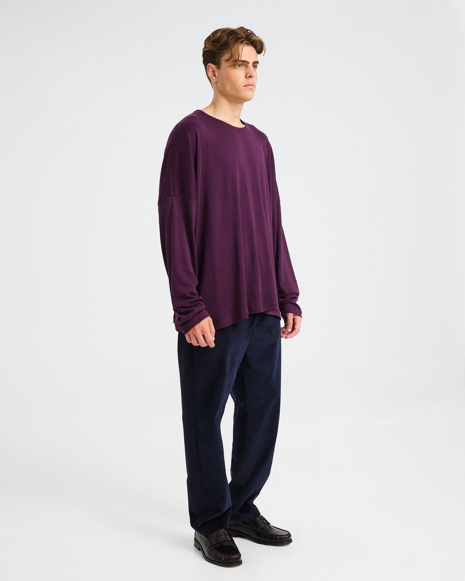 Oversized Bamboo and Cotton Top - 004051053m - image 3