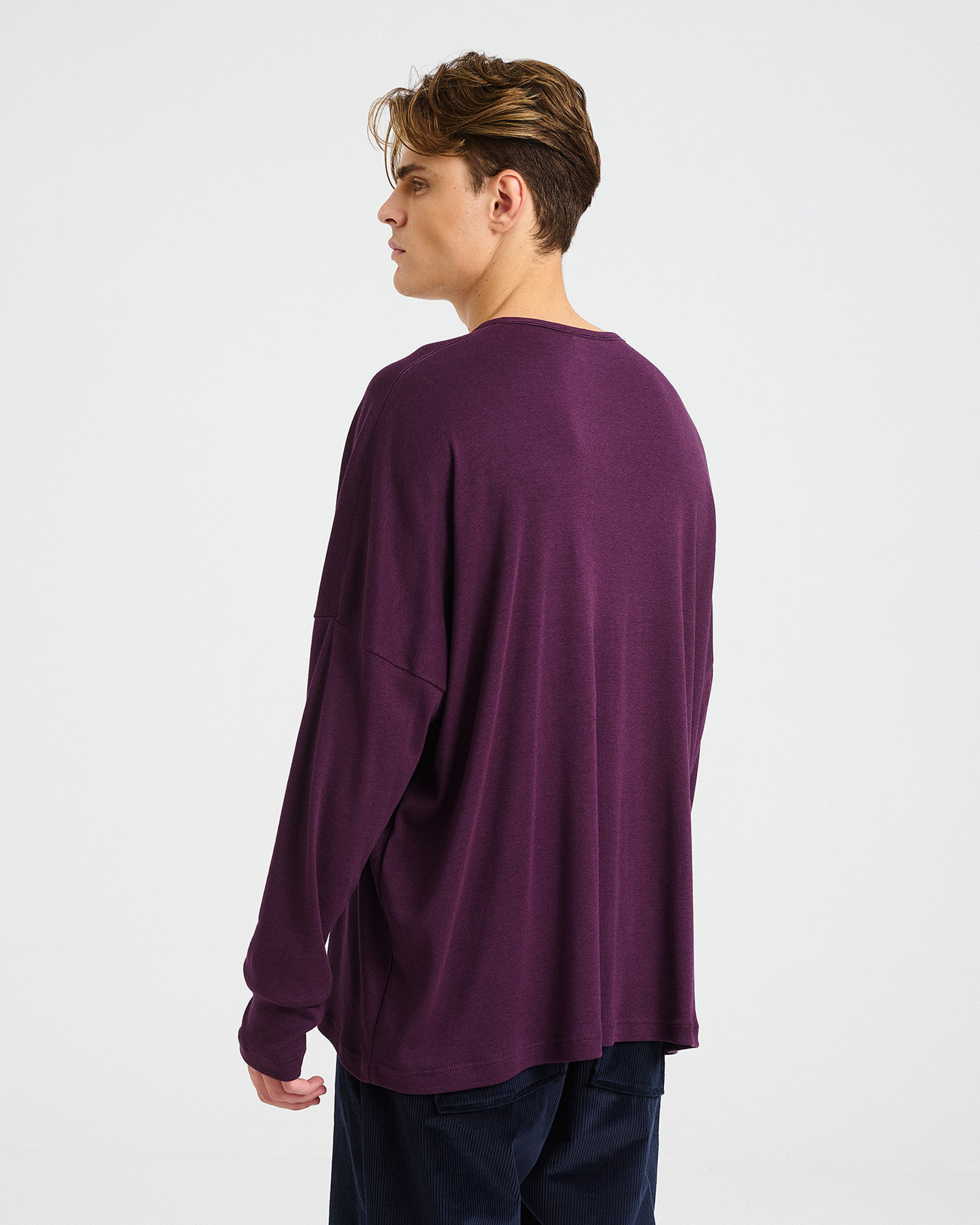 Oversized Bamboo and Cotton Top - 004051053m - image 4