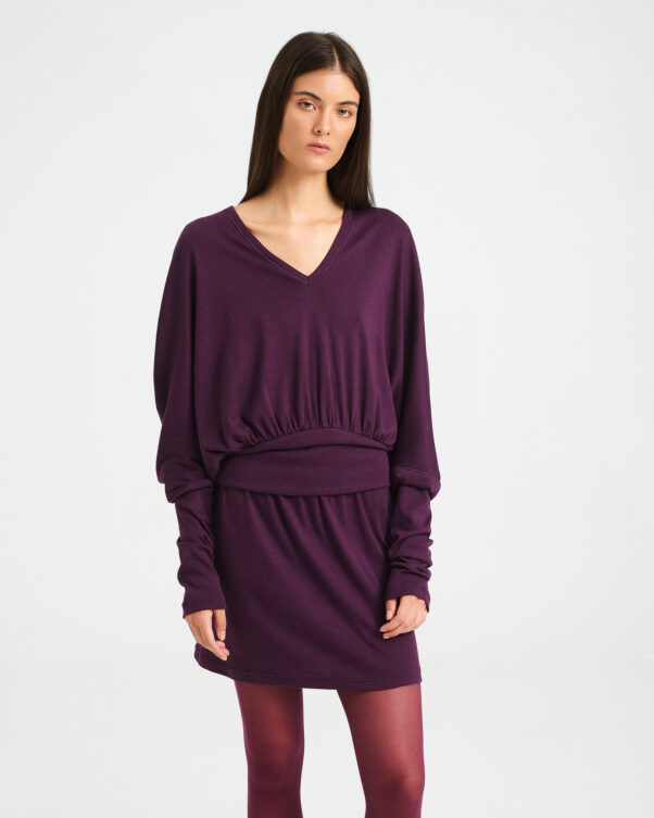 Bamboo and Cotton Top with Deep V-Neck - 004051113 - image 2