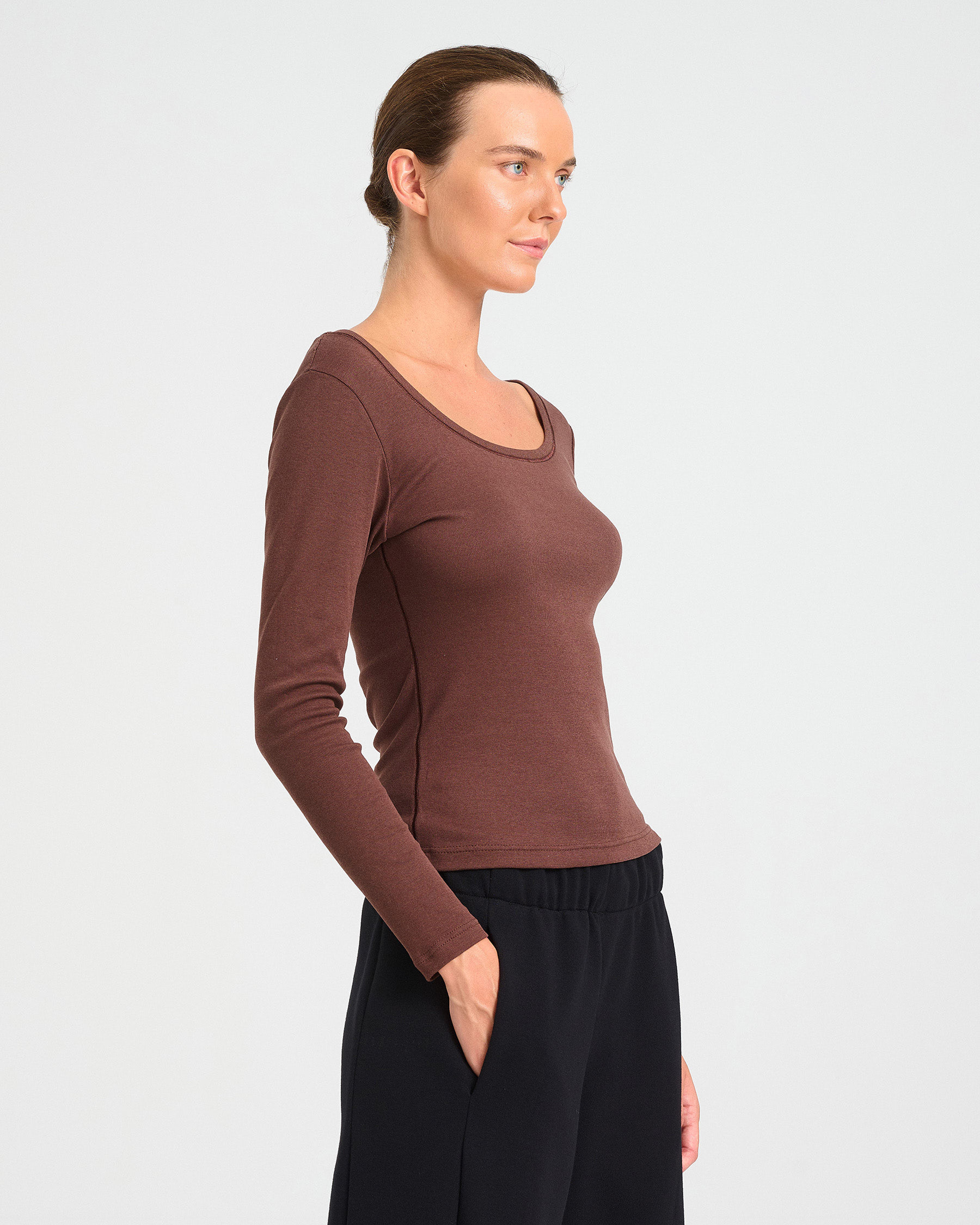 Ballet Neckline Bamboo and Cotton Top - 004051260 - image 3